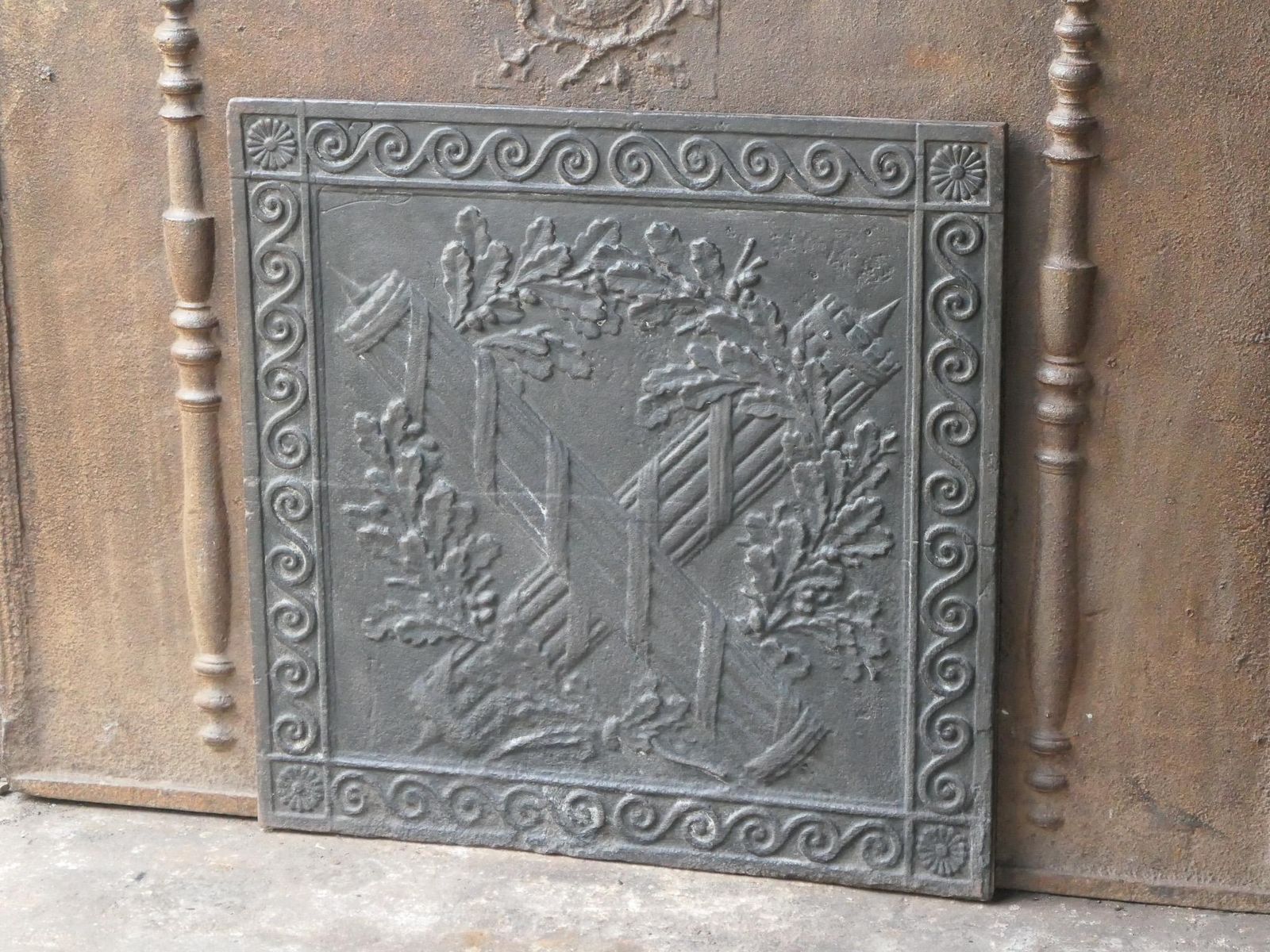 French Neoclassical 'Fasces' Fireback / Backsplash, 18th 19th Century photo for sale