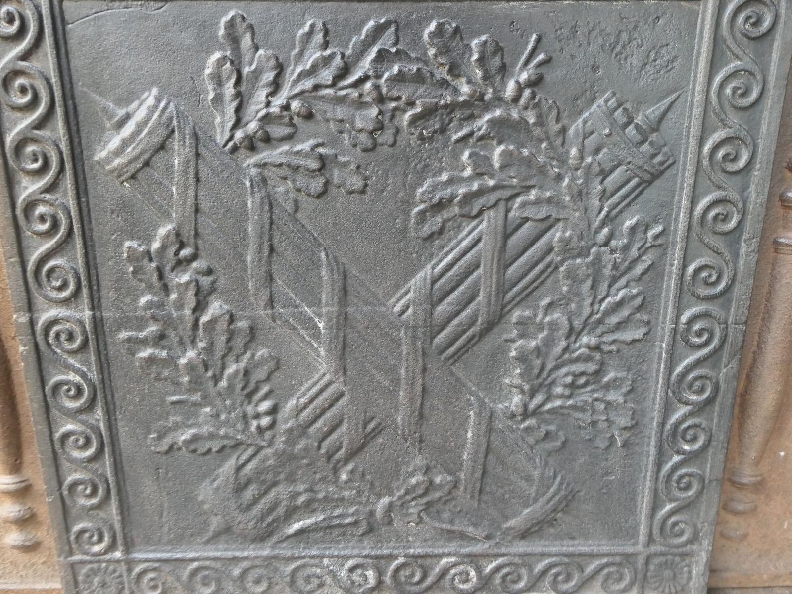 French Neoclassical 'Fasces' Fireback / Backsplash, 18th 19th Century photo buy