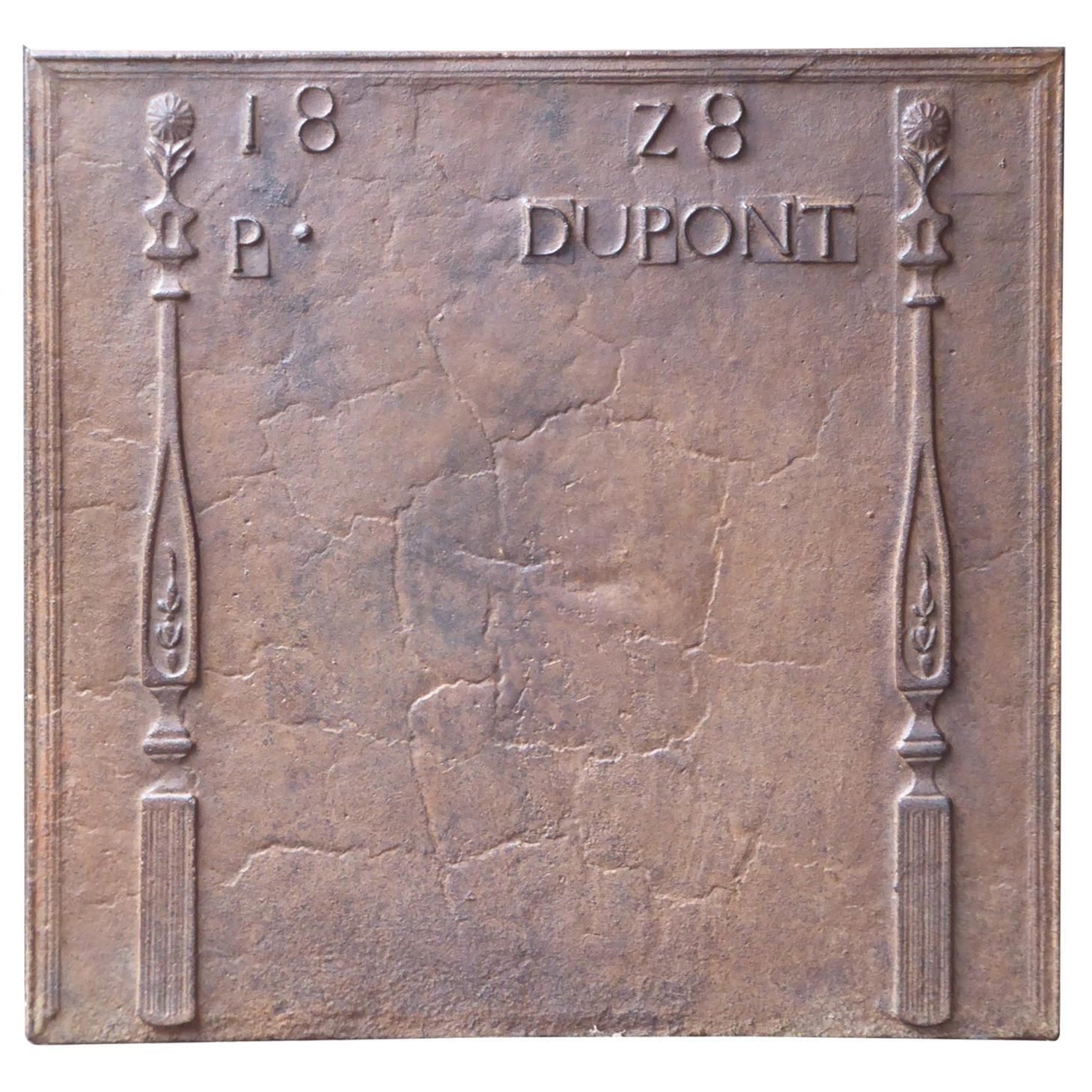 19th C. French Neoclassical Fireback / Backsplash With 'Pillars Of Freedom'