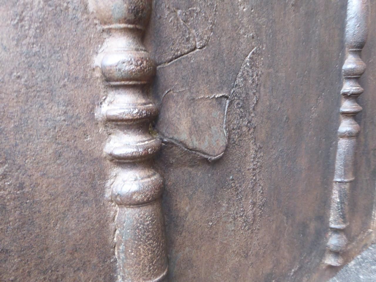 photo furniture 19th Century French Louis XIV Style 'Pillars Of Hercules' Fireback / Backsplash