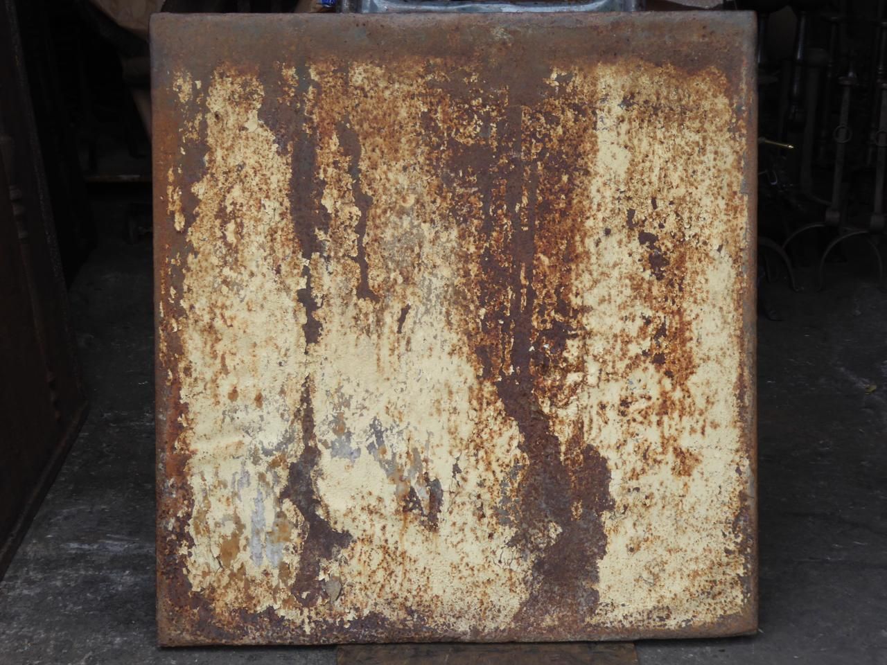 photo for sale 19th Century French Louis XIV Style 'Pillars Of Hercules' Fireback / Backsplash