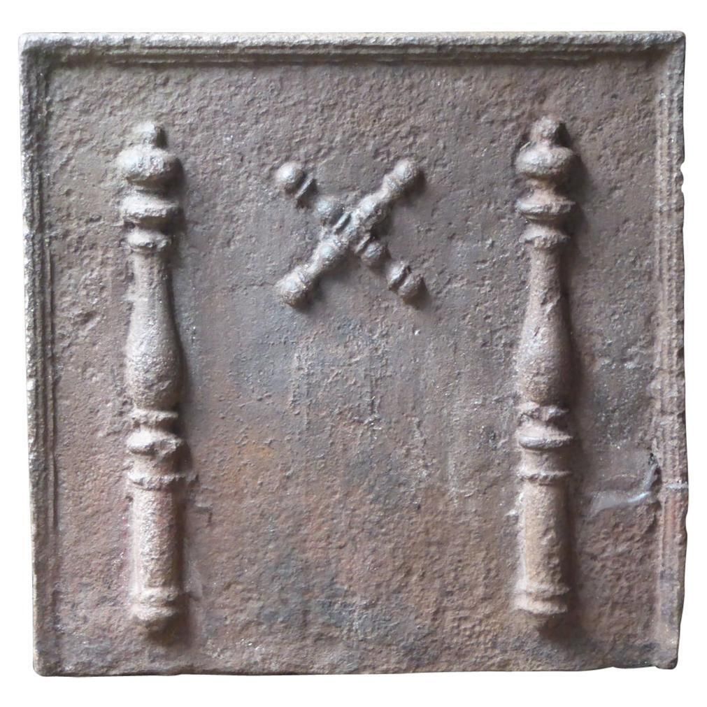 17th 18th Century French Louis XIV 'Saint Andrew's Cross' Fireback / Backsplash