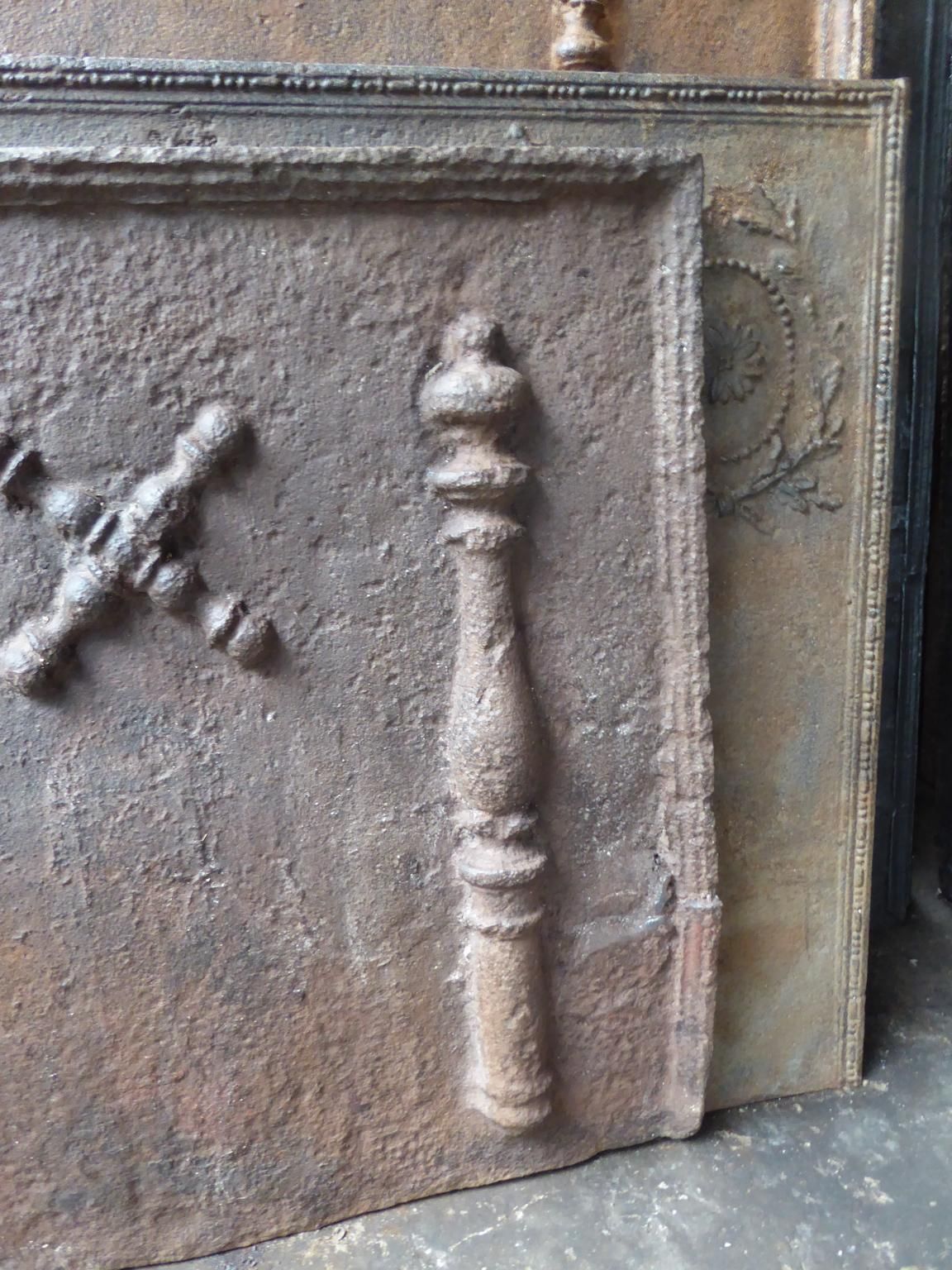 17th 18th Century French Louis XIV 'Saint Andrew's Cross' Fireback / Backsplash photo 678.0