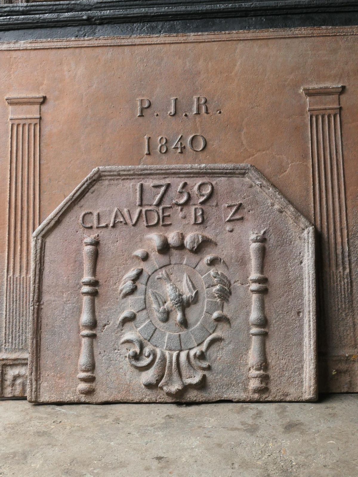 18th Century French Louis XIV 'Coat Of Arms' Fireback / Backsplash photo for sale