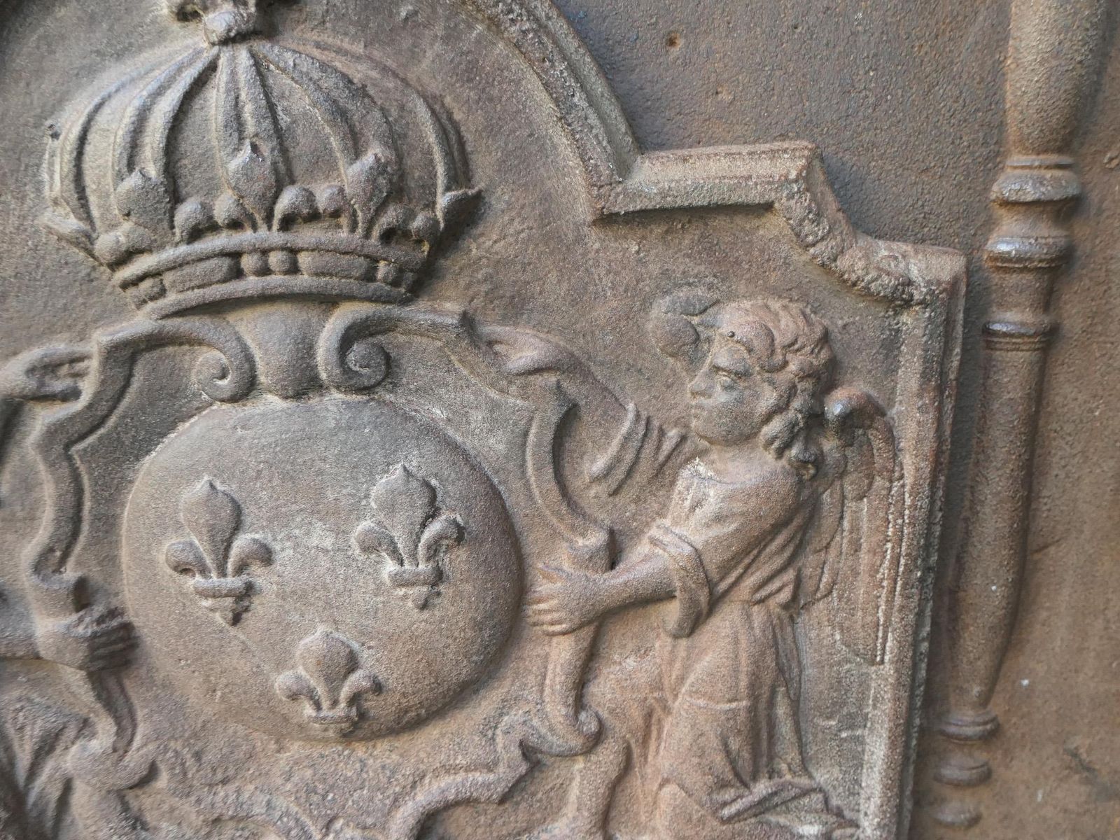 17th   18th Century French Louis XIV 'Arms Of France' Fireback / Backsplash photo vintage