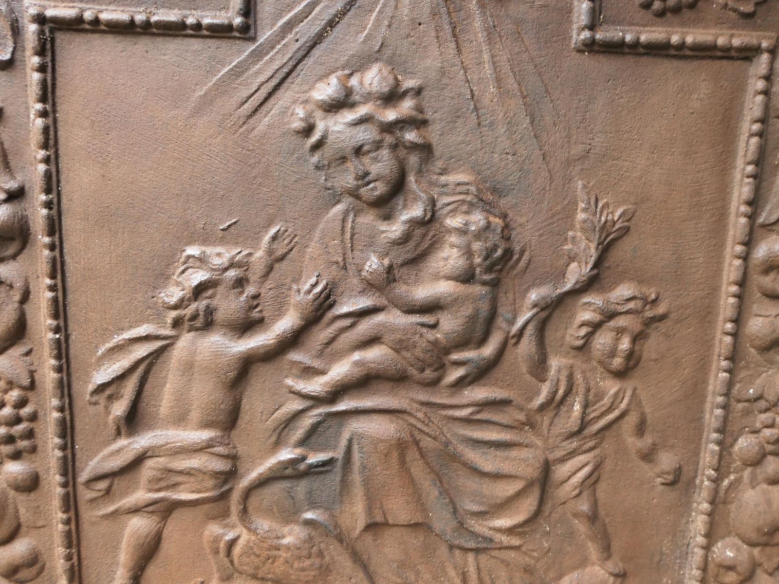 Antique French 'Caritas' Fireback / Backsplash, 19th Century photo vintage