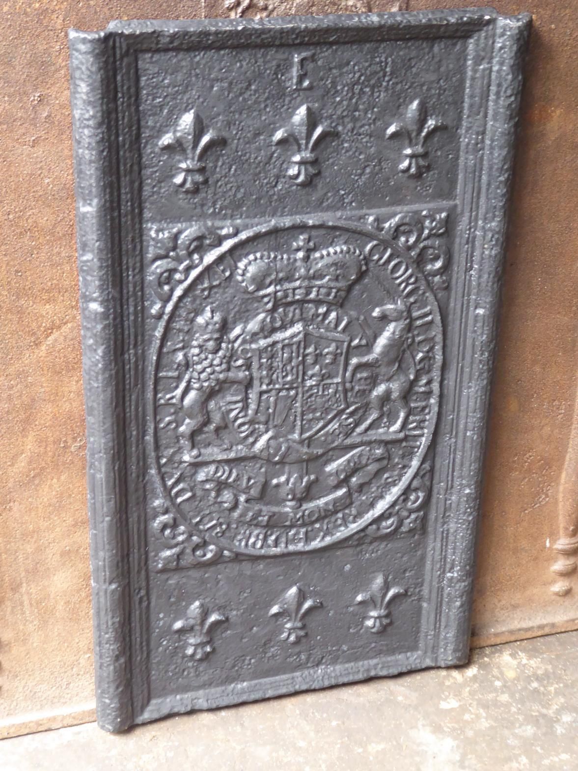 Antique German 'Coat Of Arms' Fireback / Backsplash, 17th 18th Century photo 764.0
