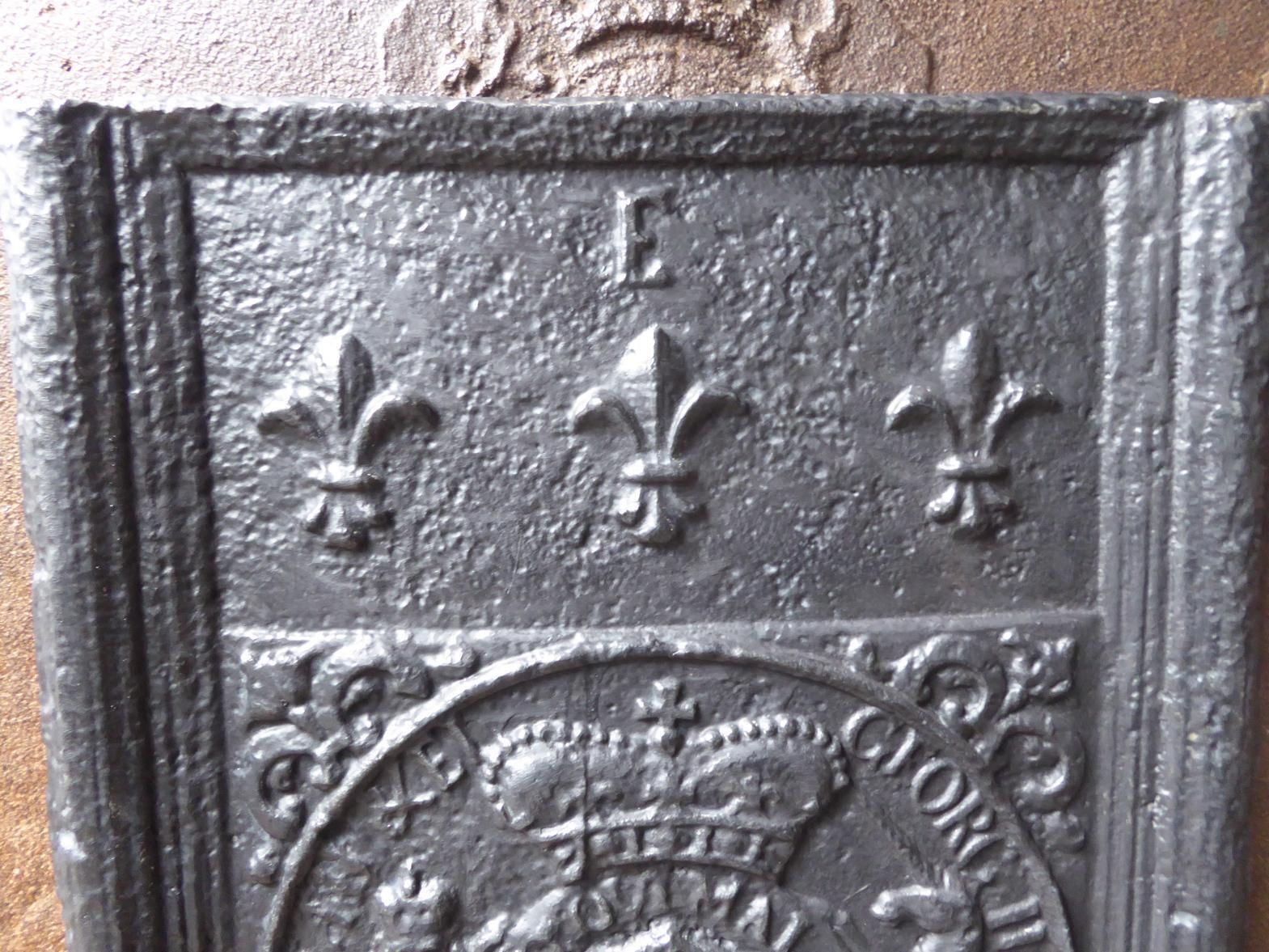Antique German 'Coat Of Arms' Fireback / Backsplash, 17th 18th Century photo vinterior