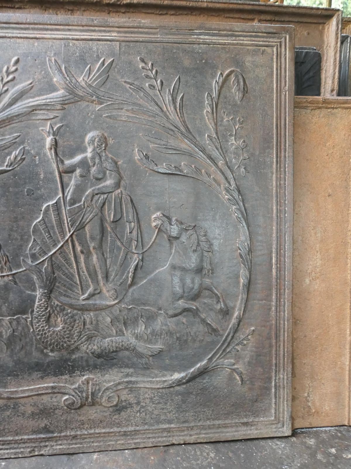 photo for sale Antique French 'Neptune' Fireback / Backsplash, 19th Century