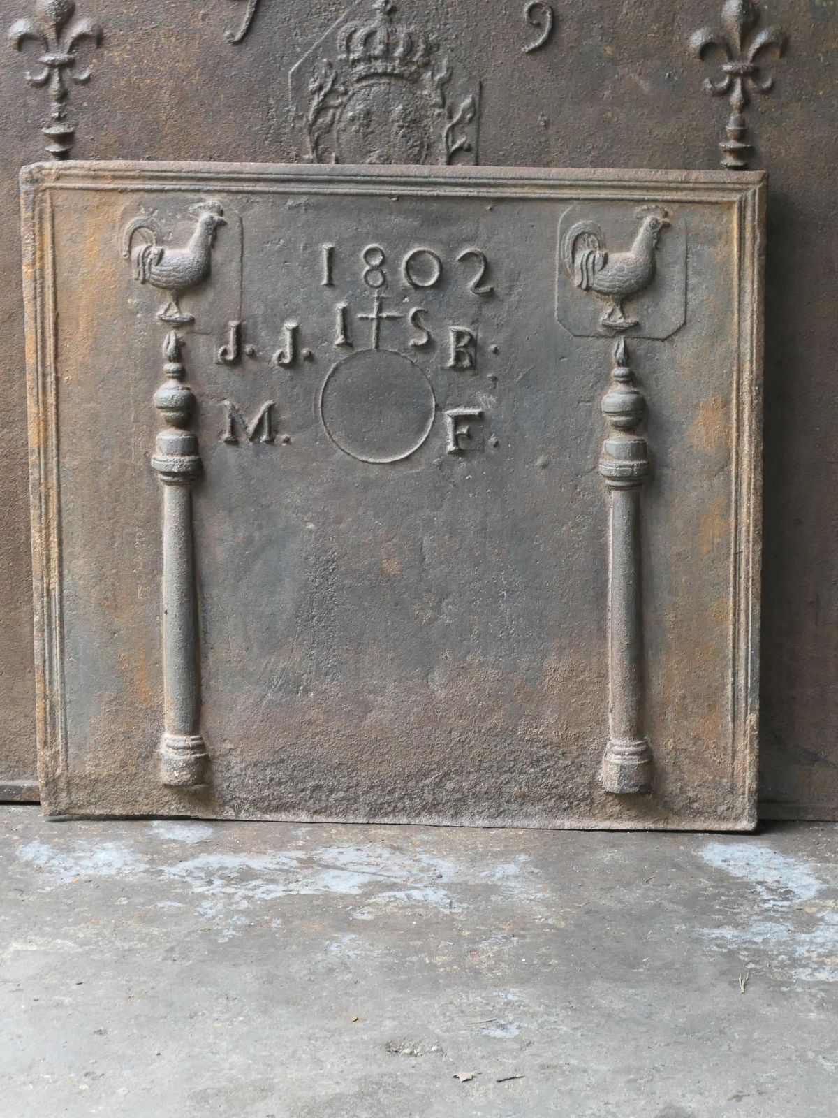 Antique French 'Marriage' Fireback / Backsplash, 19th Century photo furniture
