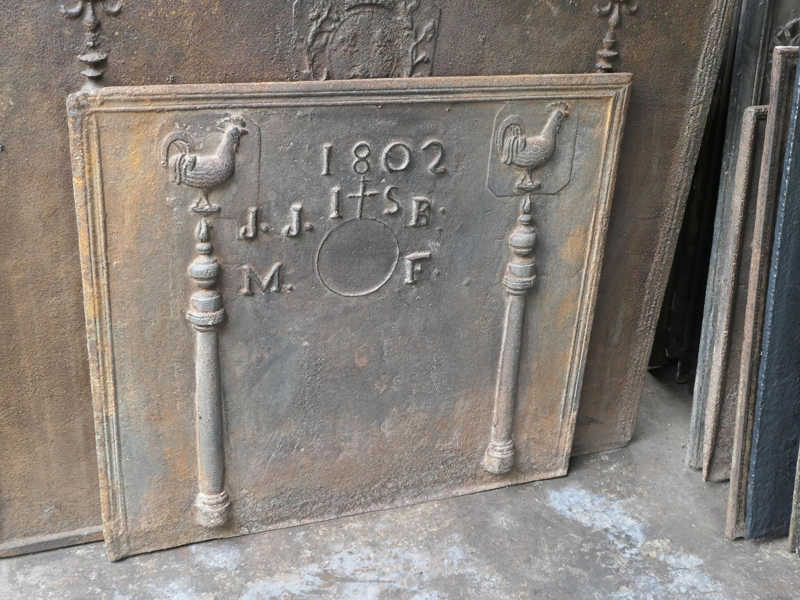 Antique French 'Marriage' Fireback / Backsplash, 19th Century photo 1088.0