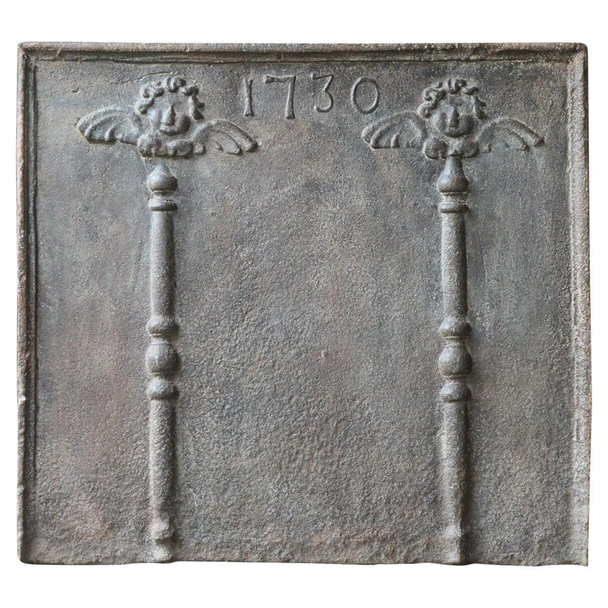 French Louis XV Fireback / Backsplash With Pillars Of Hercules, 18th Century