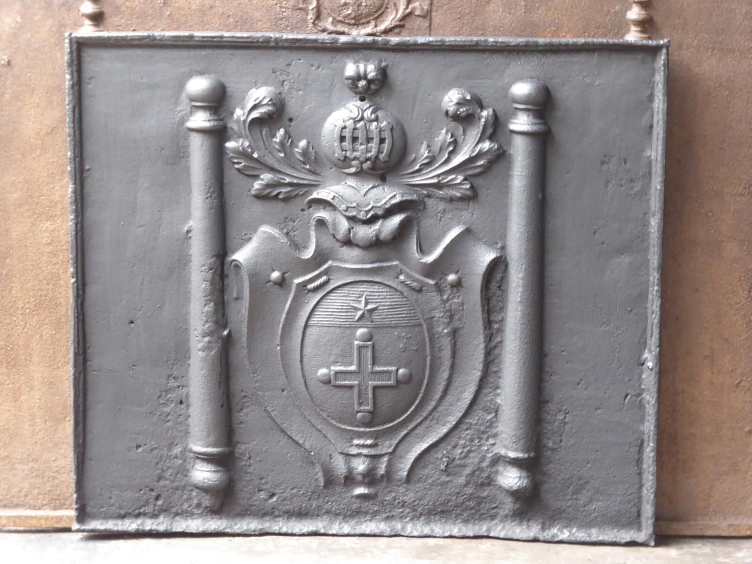 French Louis XIV 'Coat Of Arms' Fireback / Backsplash, 17th 18th Century photo furniture