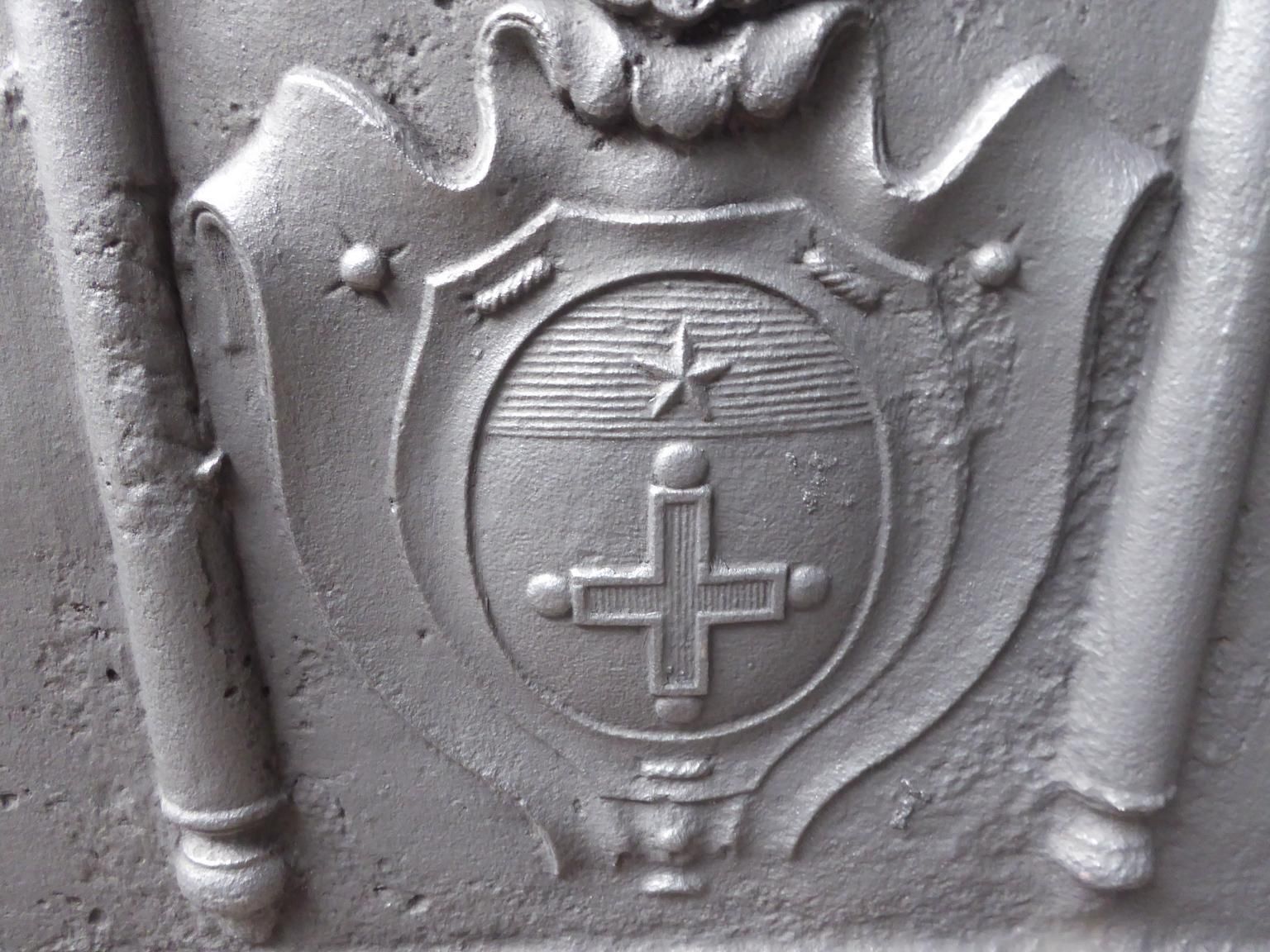 French Louis XIV 'Coat Of Arms' Fireback / Backsplash, 17th 18th Century photo vinterior