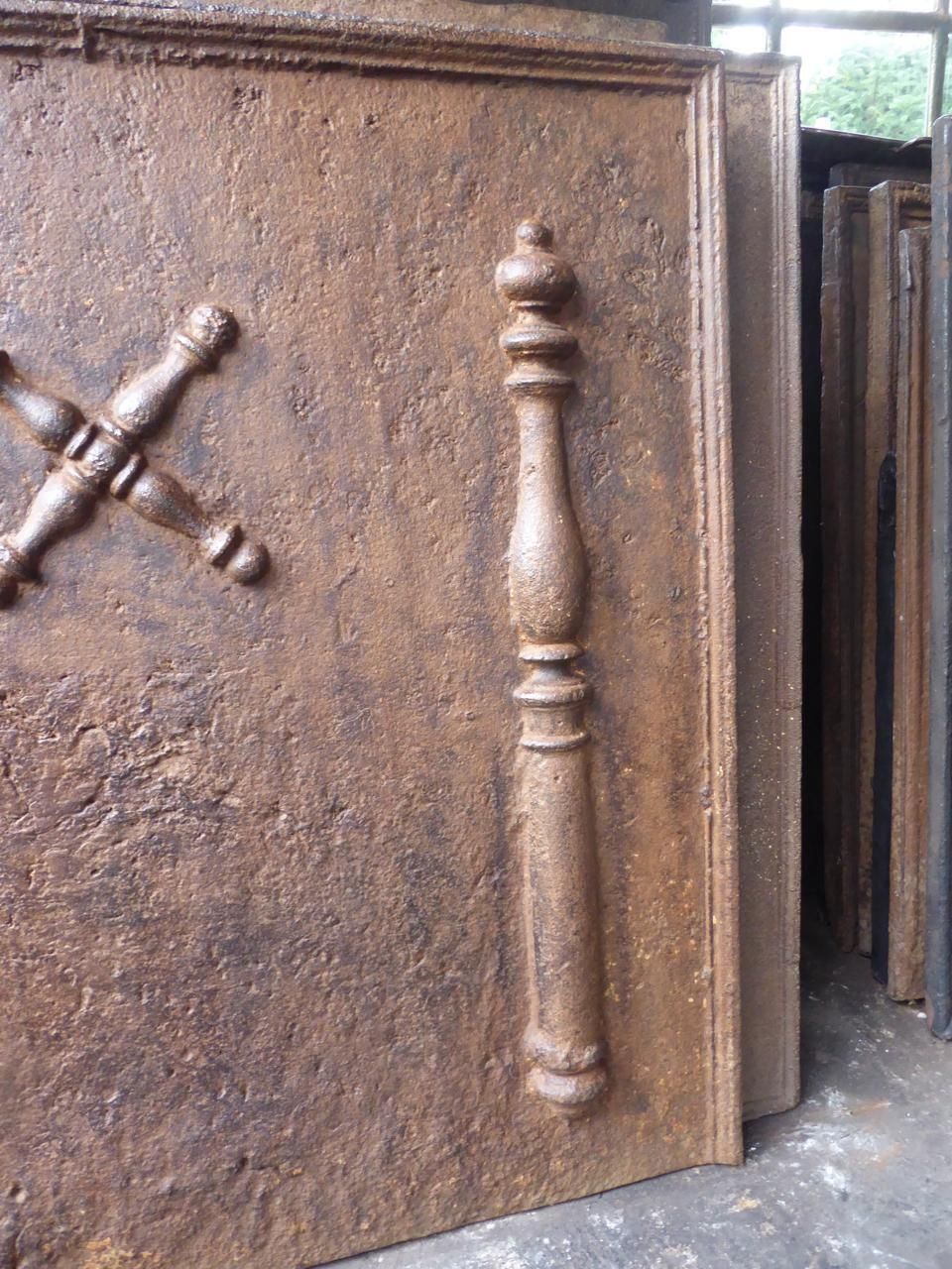 Louis XIV 'Saint Andrew's Cross' Fireback / Backsplash, 18th Century French photo Home Fixtures