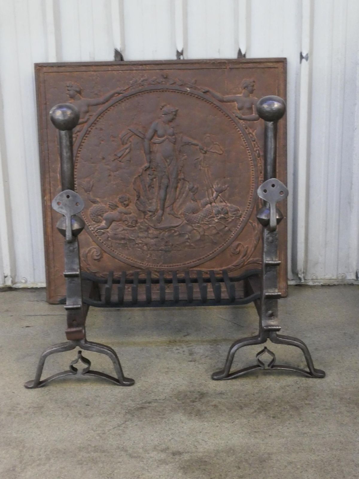 Large French Louis XIII Period Fireplace Grate Or Fire Basket, 17th Century photo 1600.0