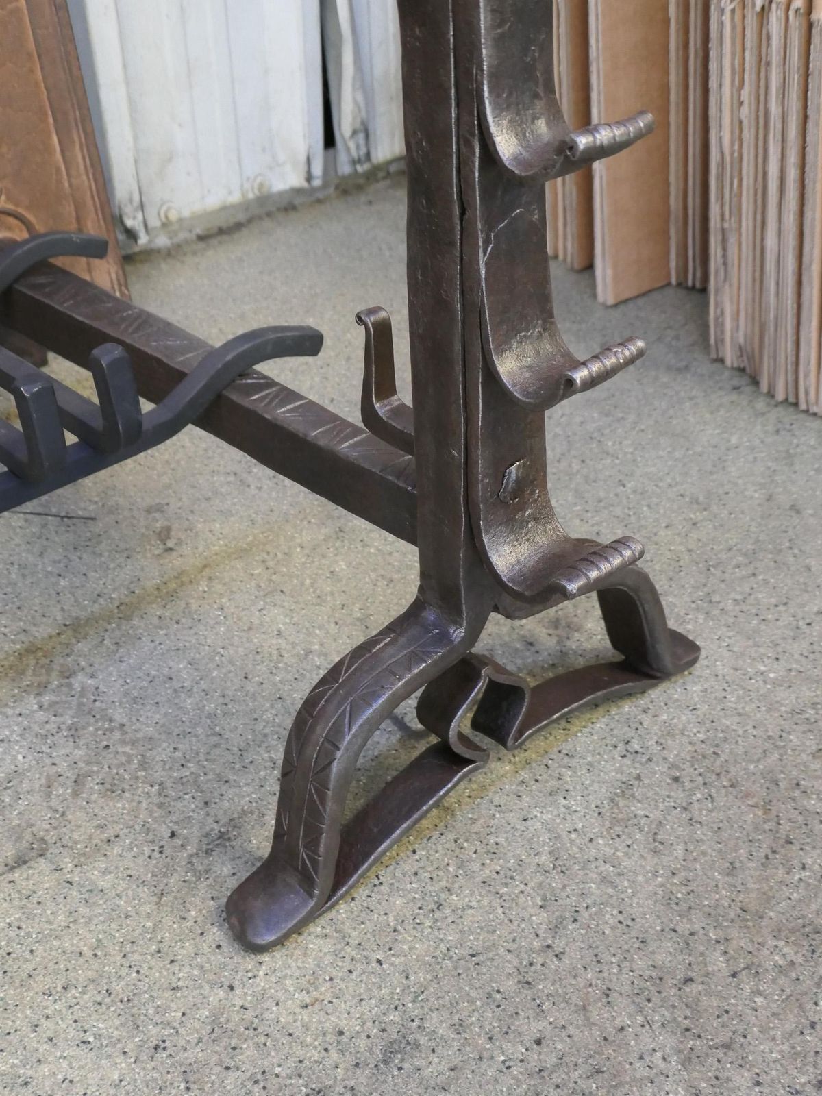 Home Fixtures Large French Louis XIII Period Fireplace Grate Or Fire Basket, 17th Century photo