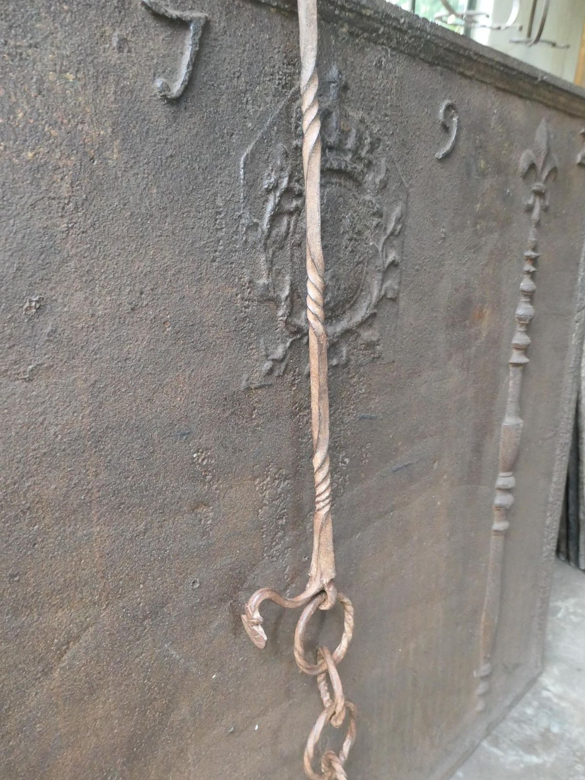 Large 17th Century French Fireplace Pot Hook photo 235.0