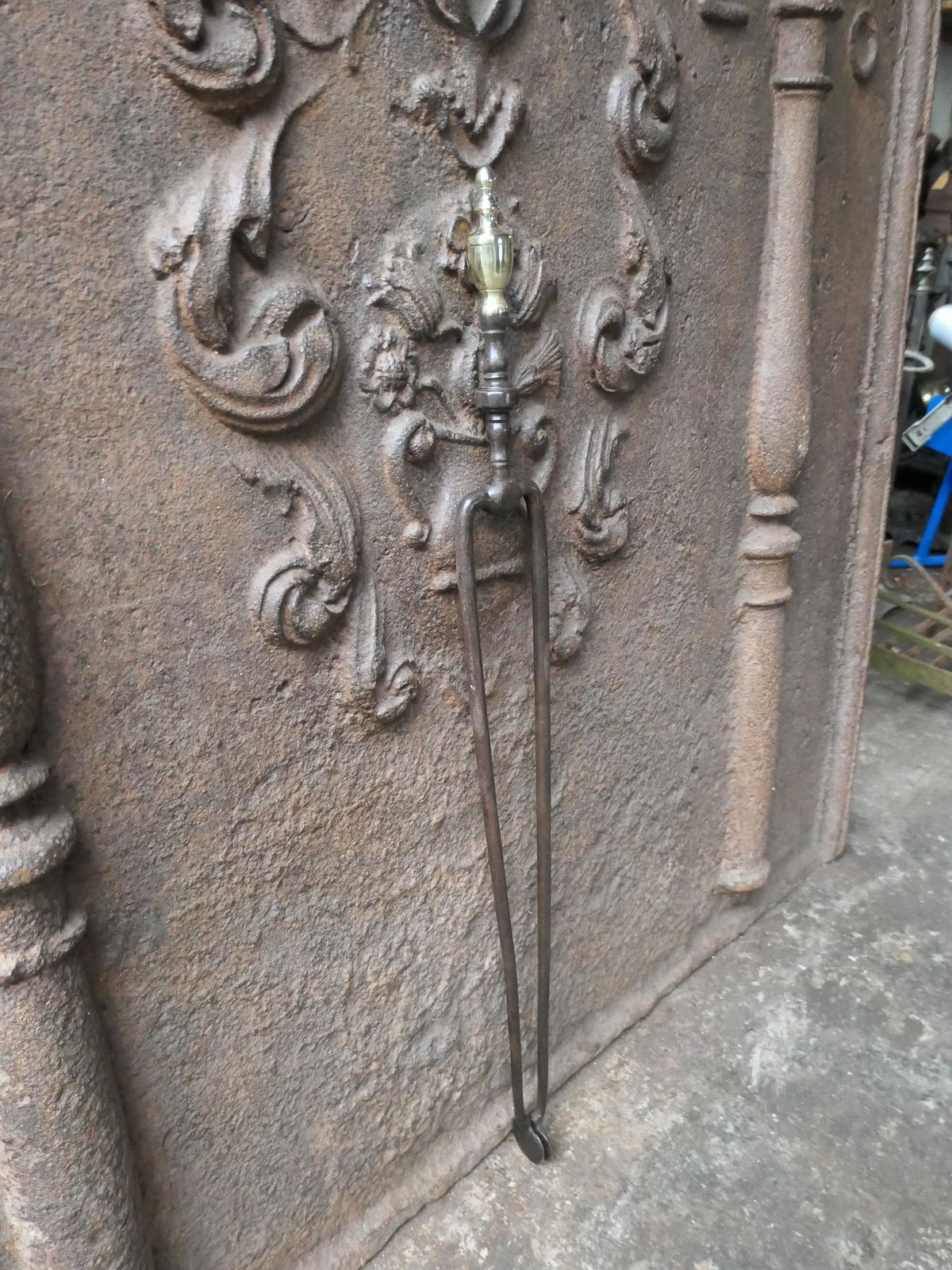 18th 19th Century Dutch Fire Tongs, Pince photo Home Fixtures