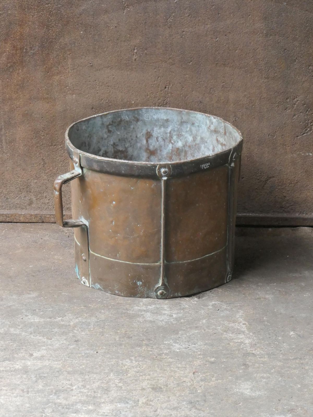 Antique French Copper Log Holder, Early 19th Century photo furniture