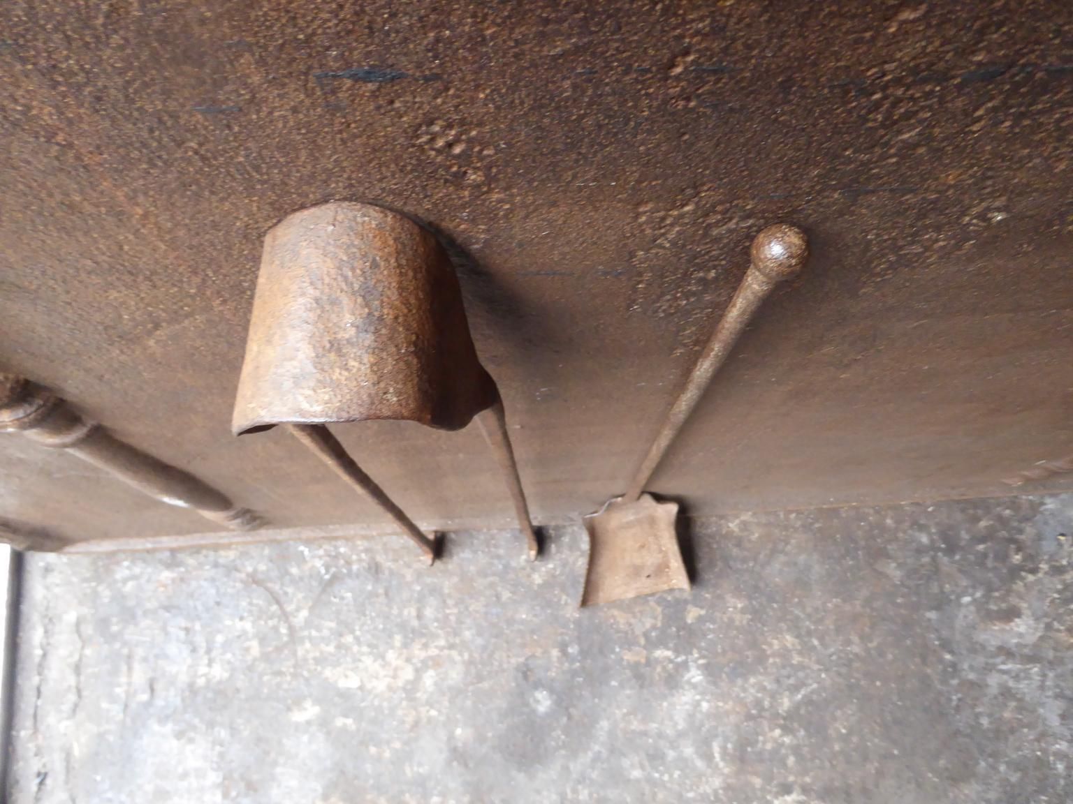 photo furniture Antique French Wrought Iron Fireplace Tools Or Fire Tools, 17th 18th Century