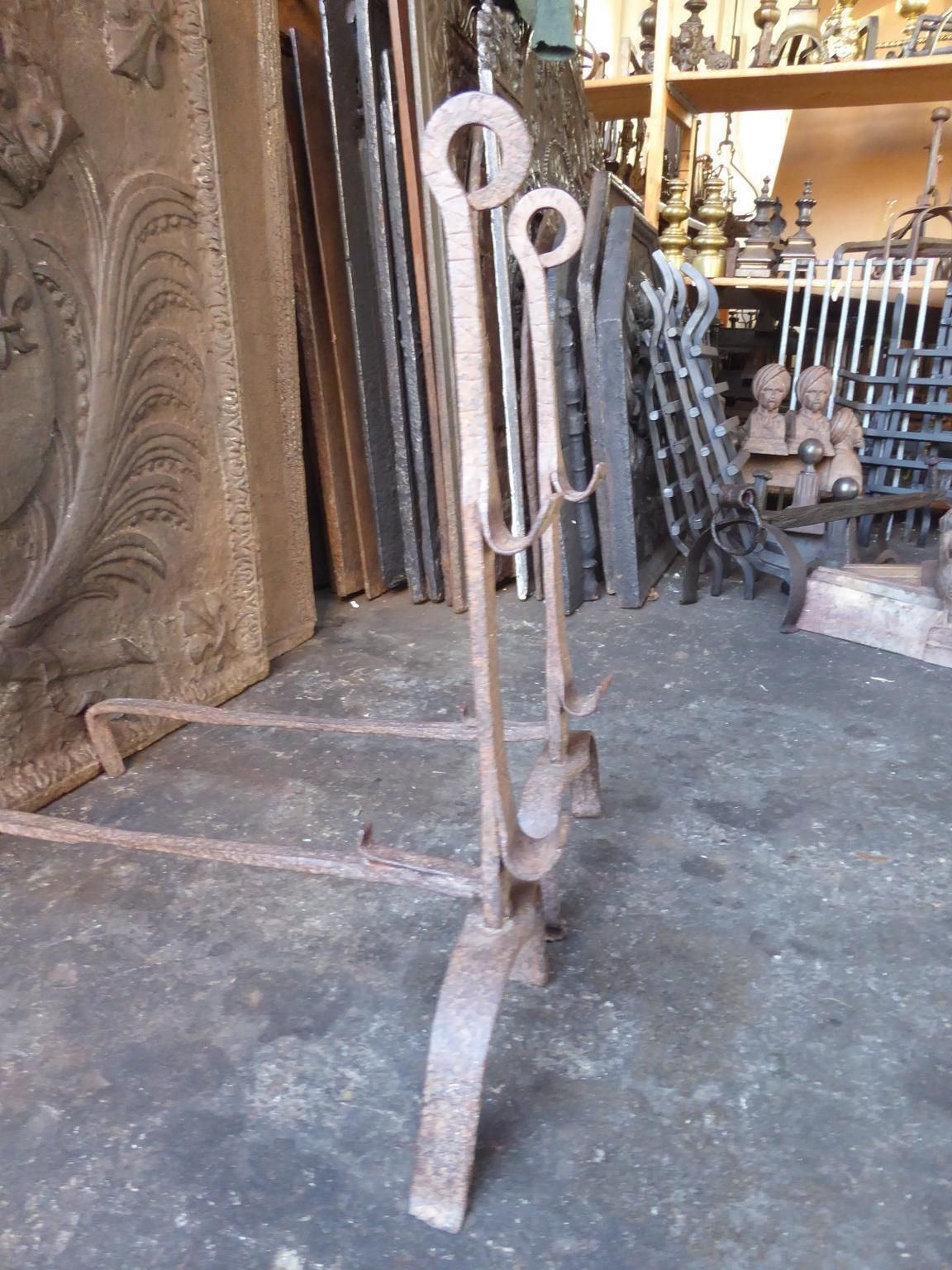 Antique French Andirons Or Firedogs, 18th Century photo Home Fixtures