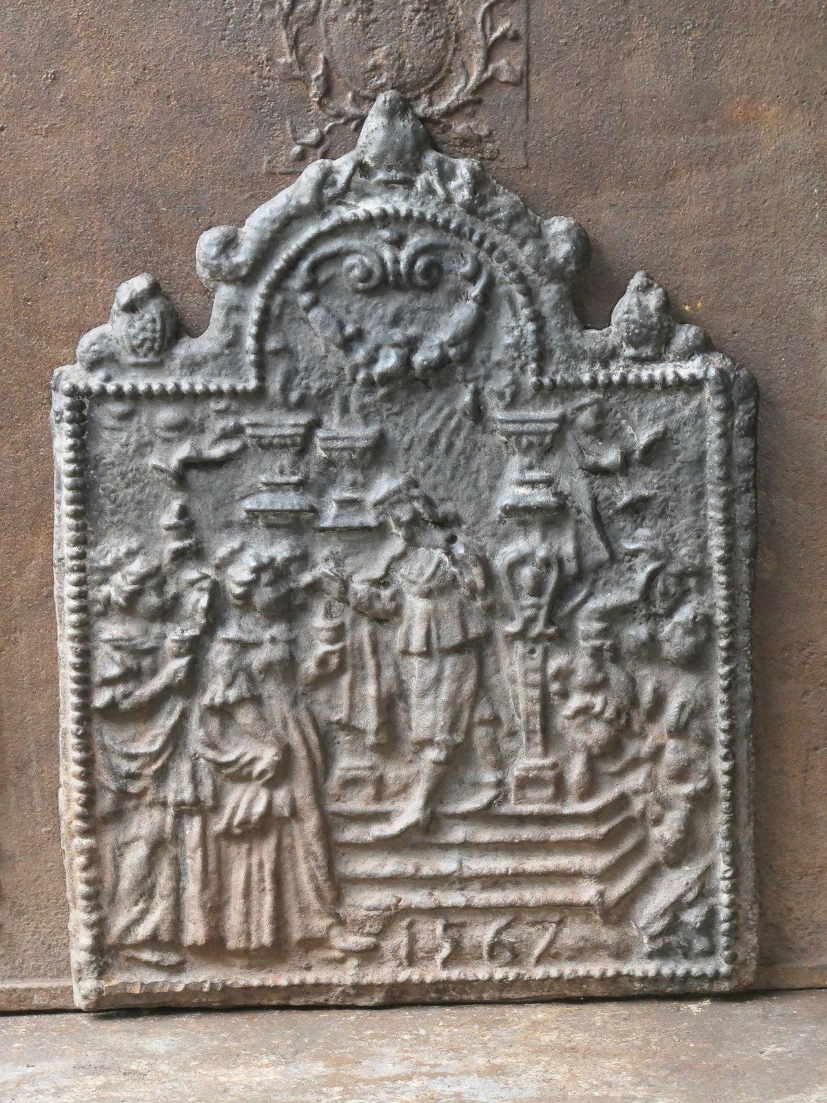 20th Century 'Religious Theme' Fireback / Backsplash, Gothic Style photo for sale
