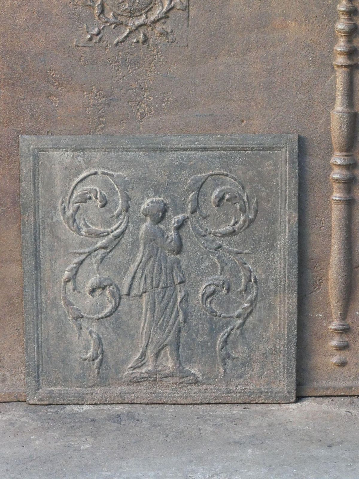 French Neoclassical Period 'Lady' Fireback / Backsplash, 19th Century photo furniture