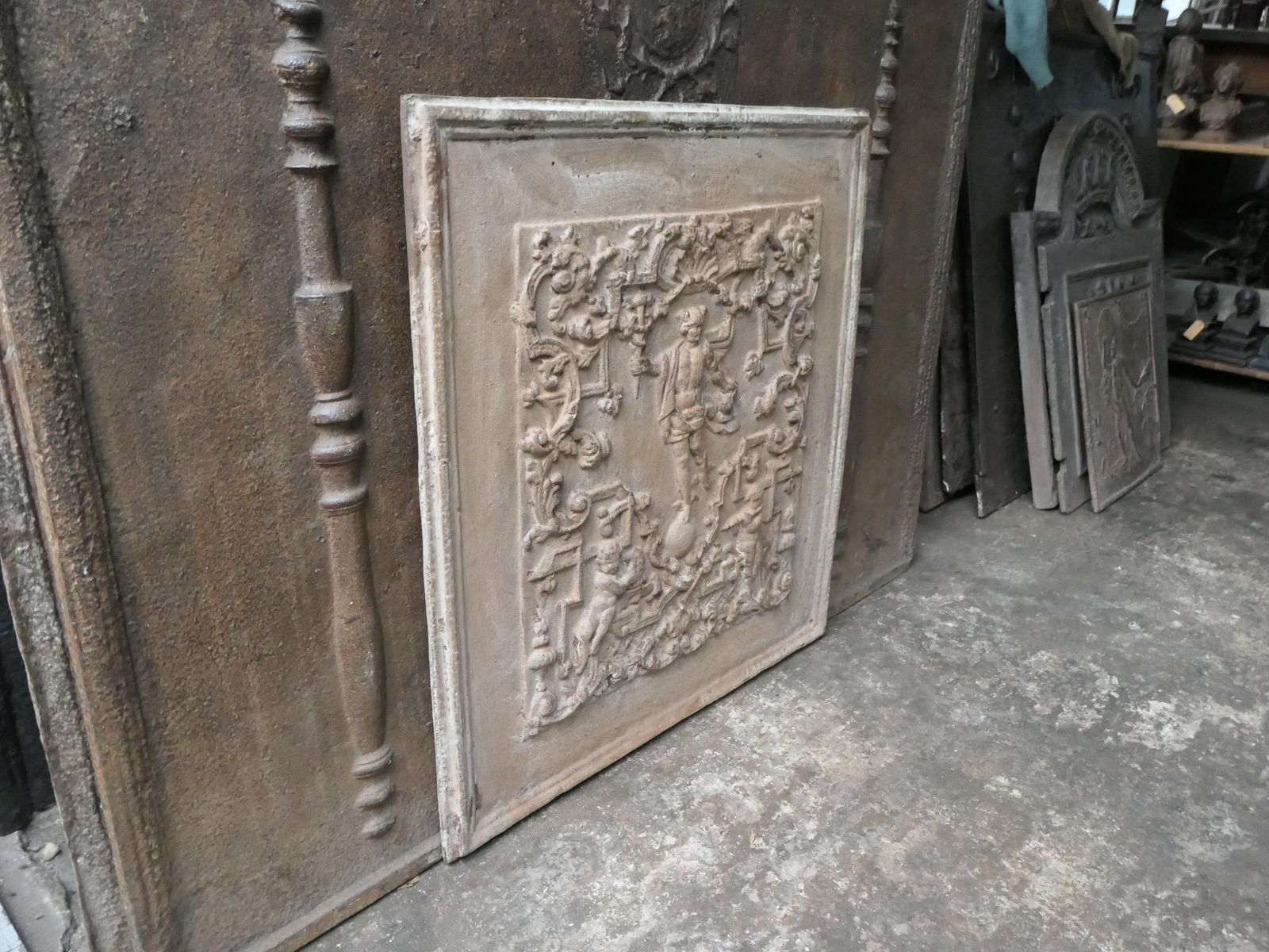 294.0 20th Century German 'Mercury' Fireback / Backsplash. Victorian Style. photo