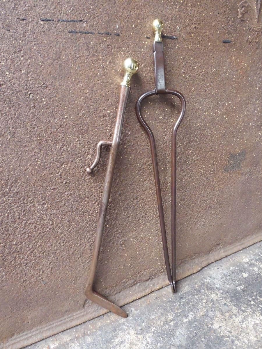 Early 19th Century Dutch Neoclassical Period Fireplace Tools Of Fire Tools photo for sale