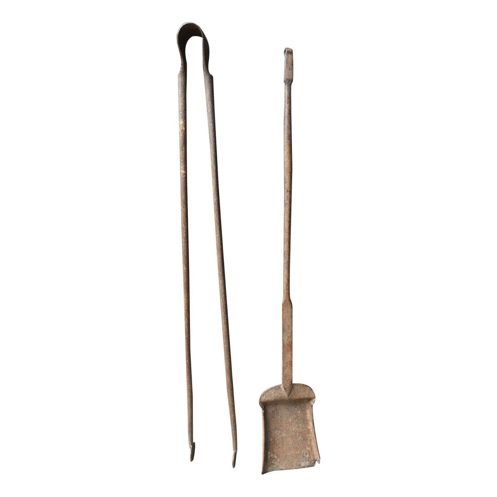 18th C. French Wrought Iron Louis XV Fireplace Tool Set