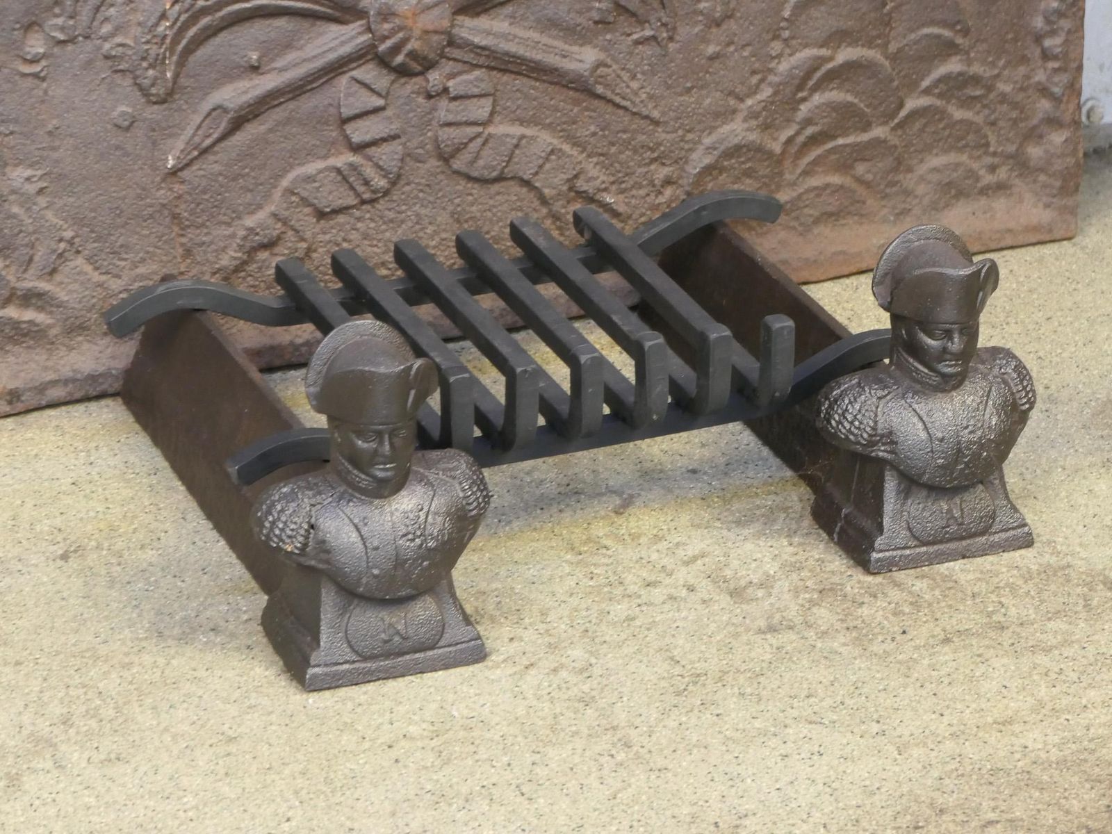 Antique French Napoleon III Fire Grate, Fireplace Grate, 19th Century photo vinterior