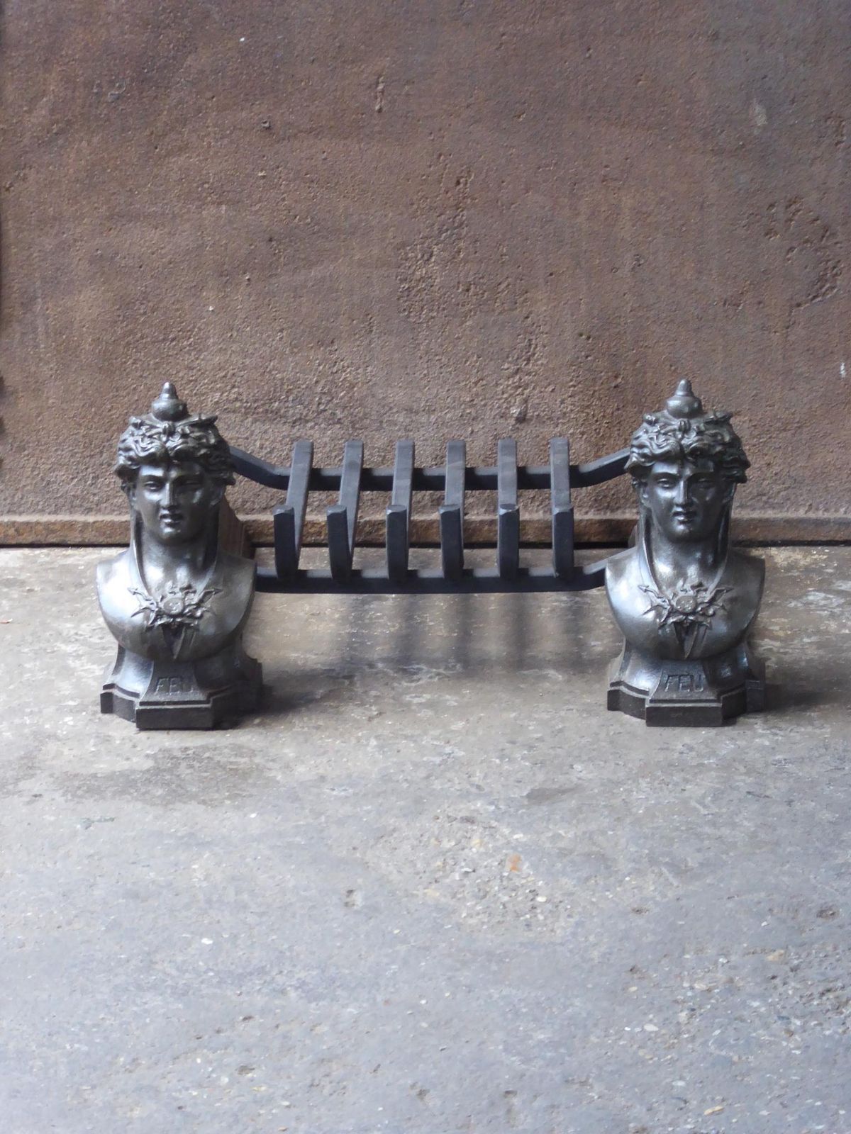 Antique French Napoleon III Fire Grate, Fireplace Grate photo for sale