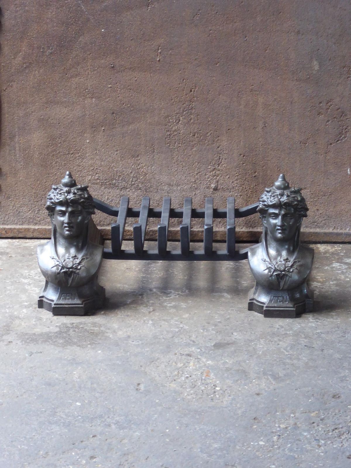 Antique French Napoleon III Fire Grate, Fireplace Grate photo Home Fixtures