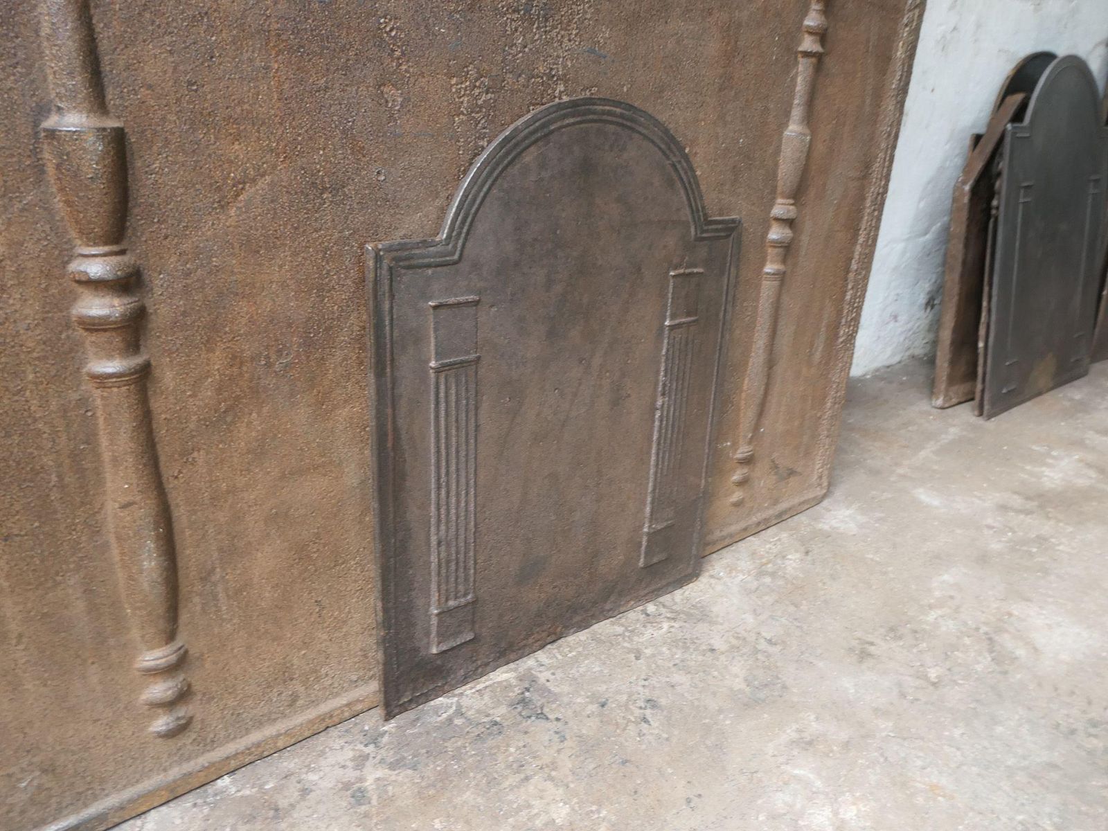 photo furniture French 'Pillars Of Freedom' Fireback / Backsplash, Early 19th Century