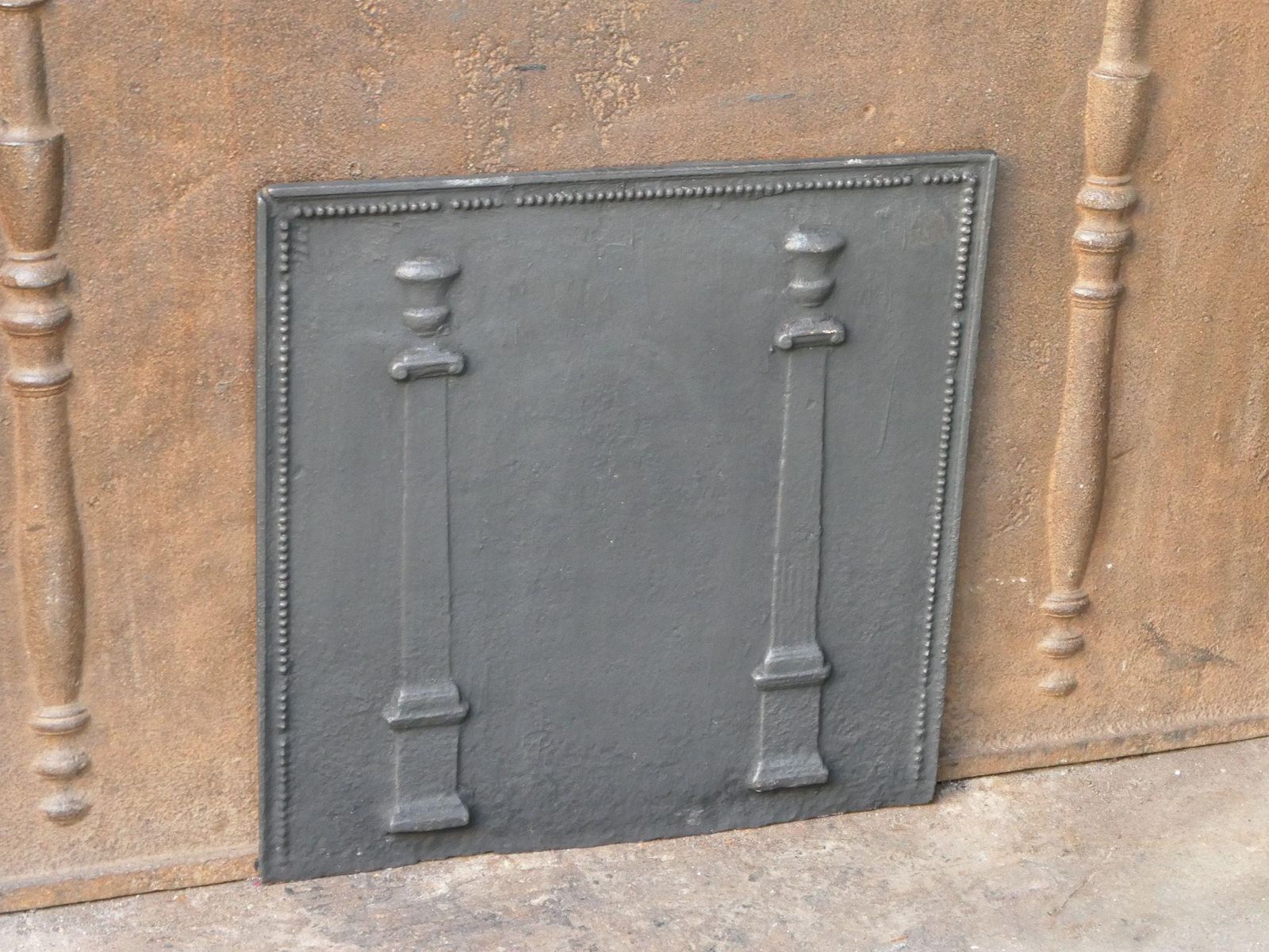 French 'Pillars Of Freedom' Fireback / Backsplash, Early 19th Century photo vinterior