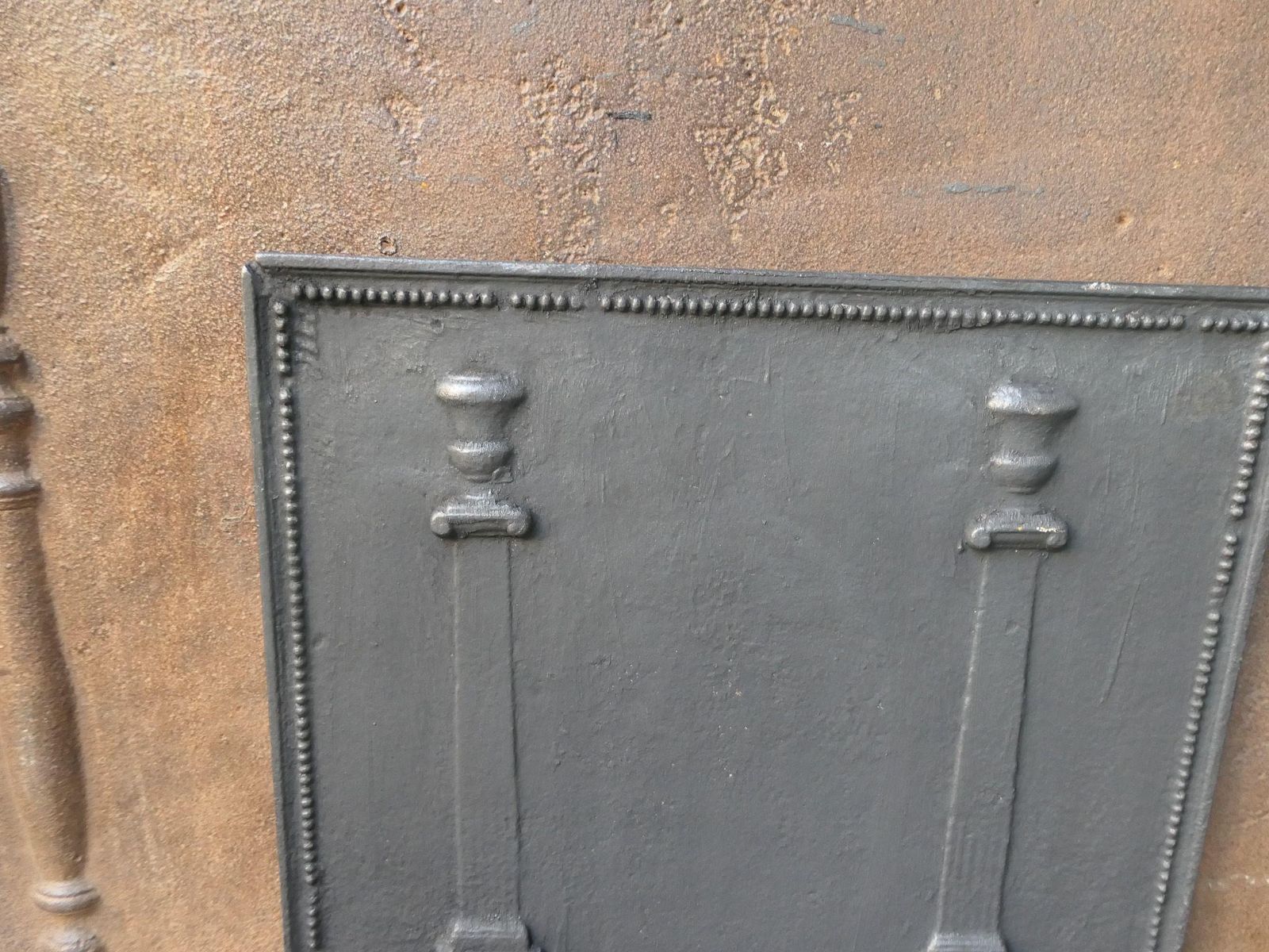 French 'Pillars Of Freedom' Fireback / Backsplash, Early 19th Century photo vintage