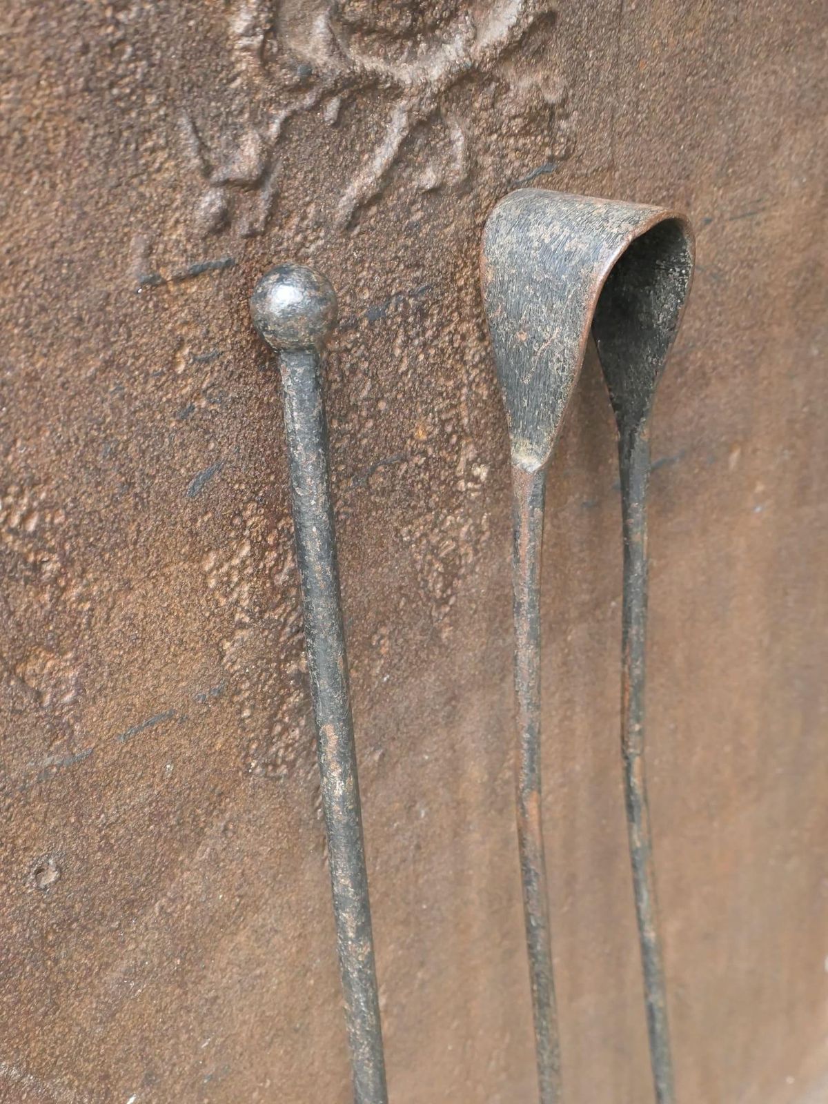 Rustic French Wrought Iron Fireplace Tools Or Fire Tools, 18th Century photo Home Fixtures