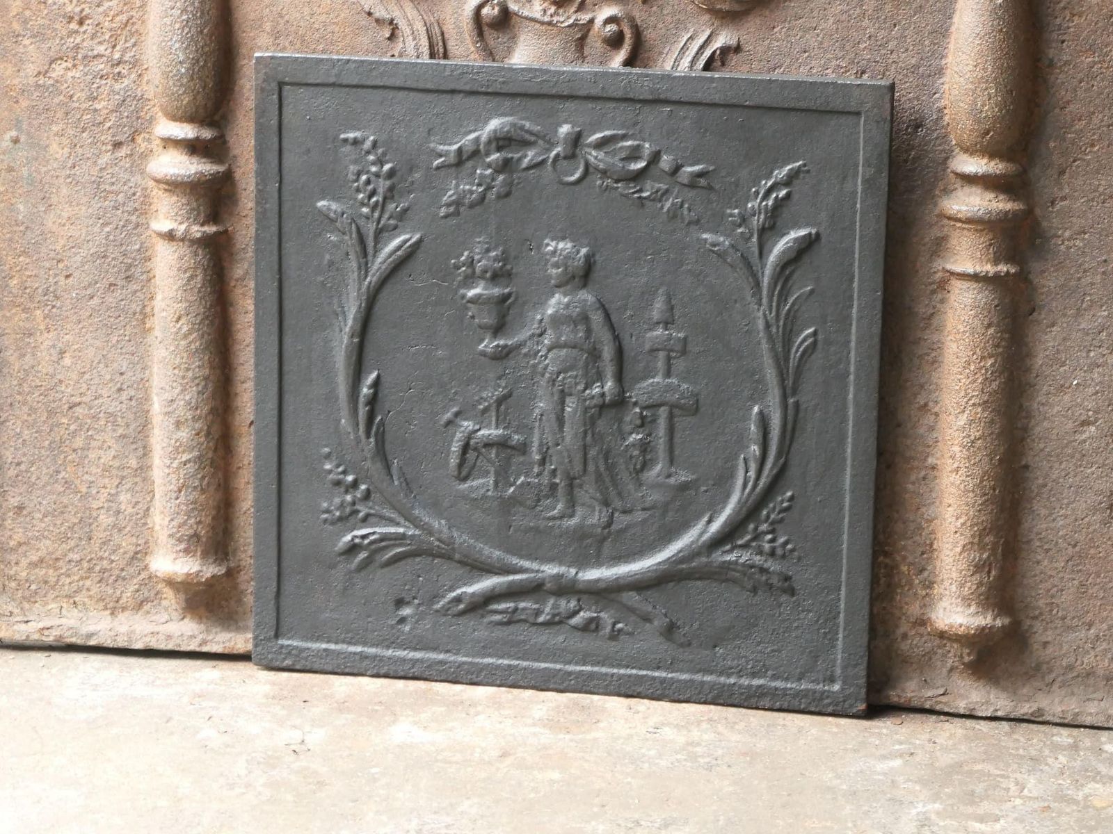 Early 19th Century French 'Gardening' Fireback / Backsplash photo for sale
