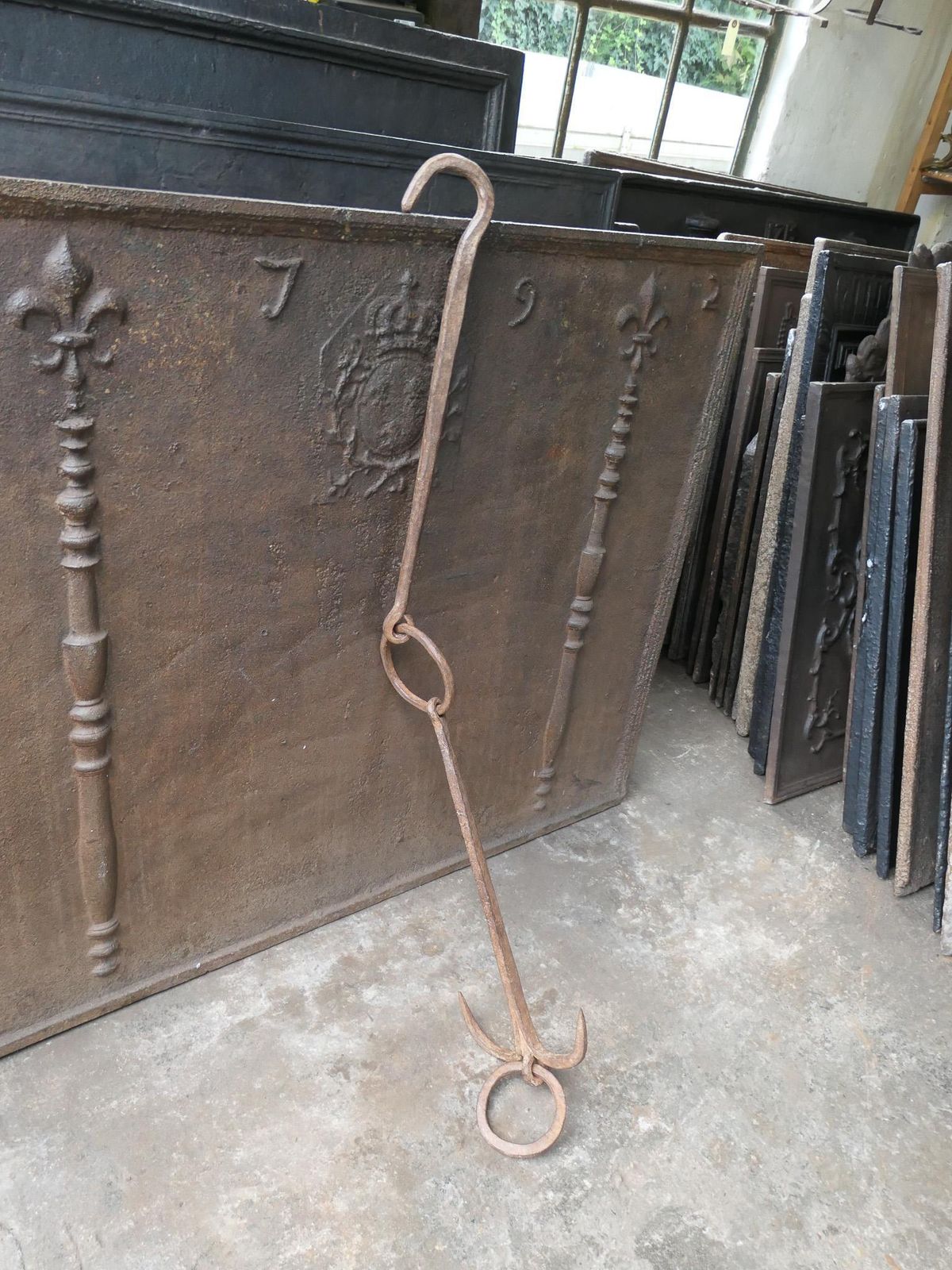 Large 17th Century French Fireplace Pot Hook photo furniture