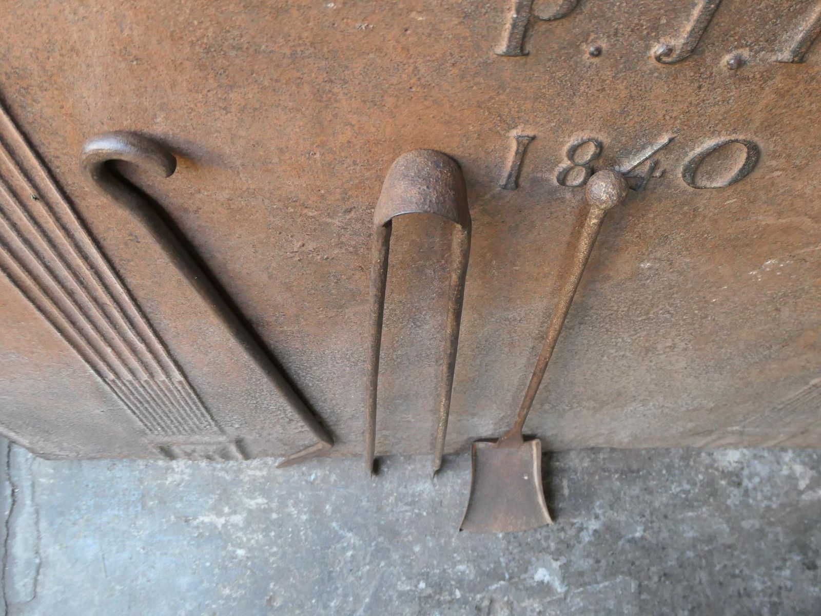 photo buy Rustic French Neoclassical Fireplace Tools, 18th 19th Century