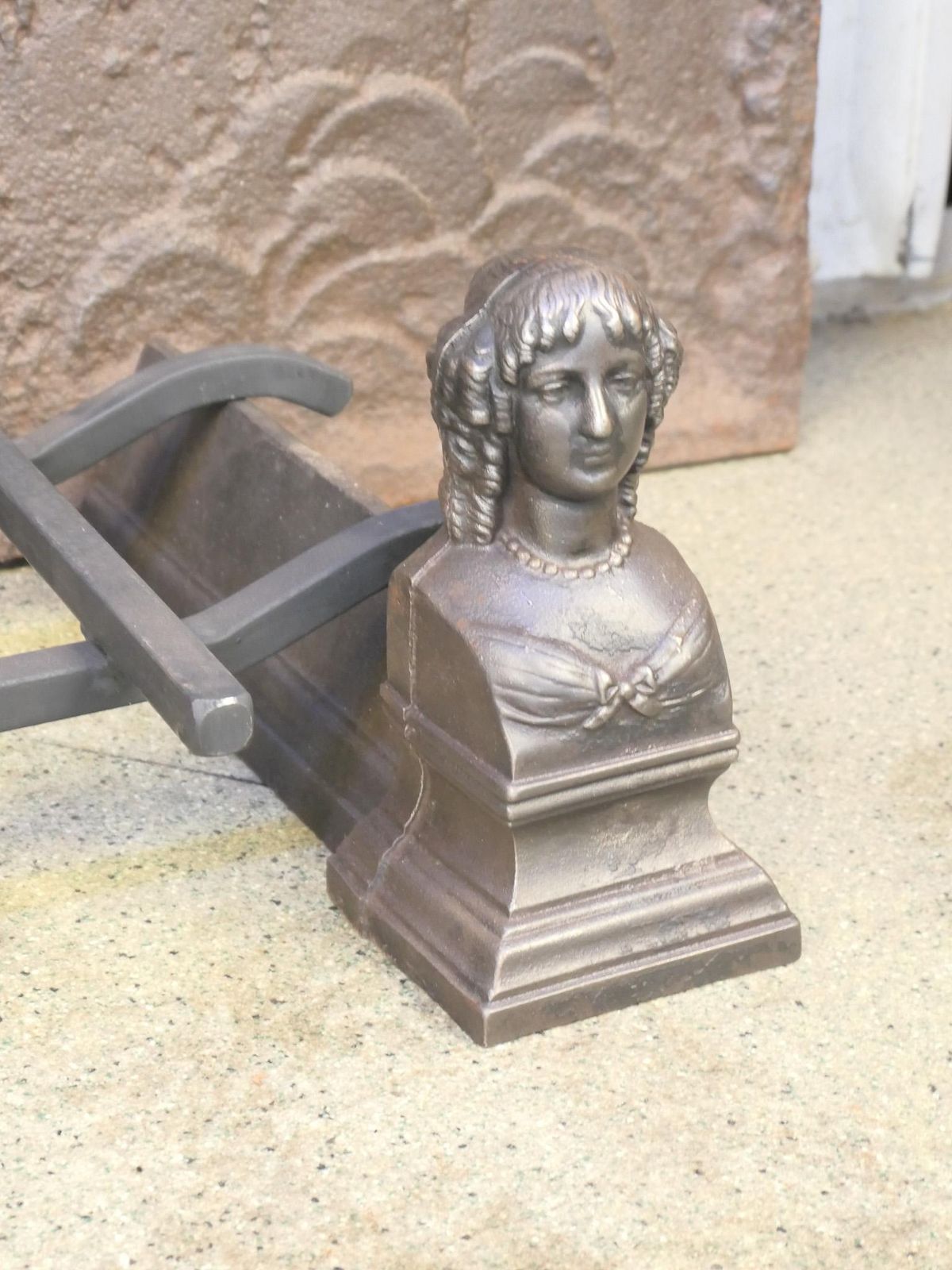 Antique French Napoleon III Fire Grate, Fireplace Grate, 19th Century photo vinterior