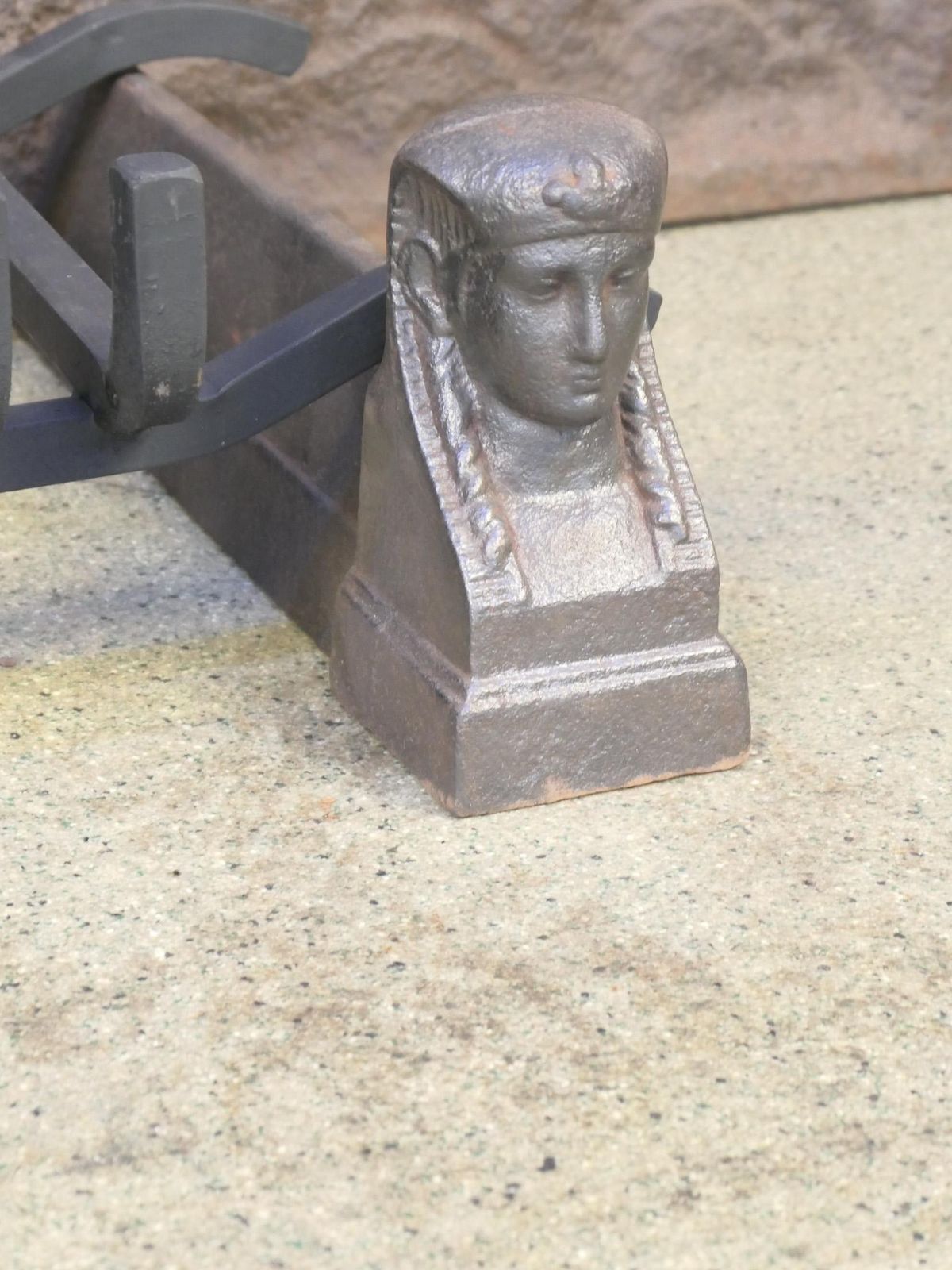 Antique French Napoleon III Fire Grate, Fireplace Grate, 19th Century photo vintage