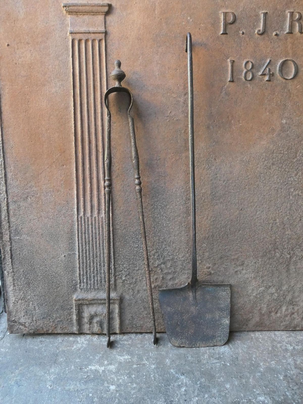 Rustic French Neoclassical Fireplace Tools, 18th 19th Century photo furniture