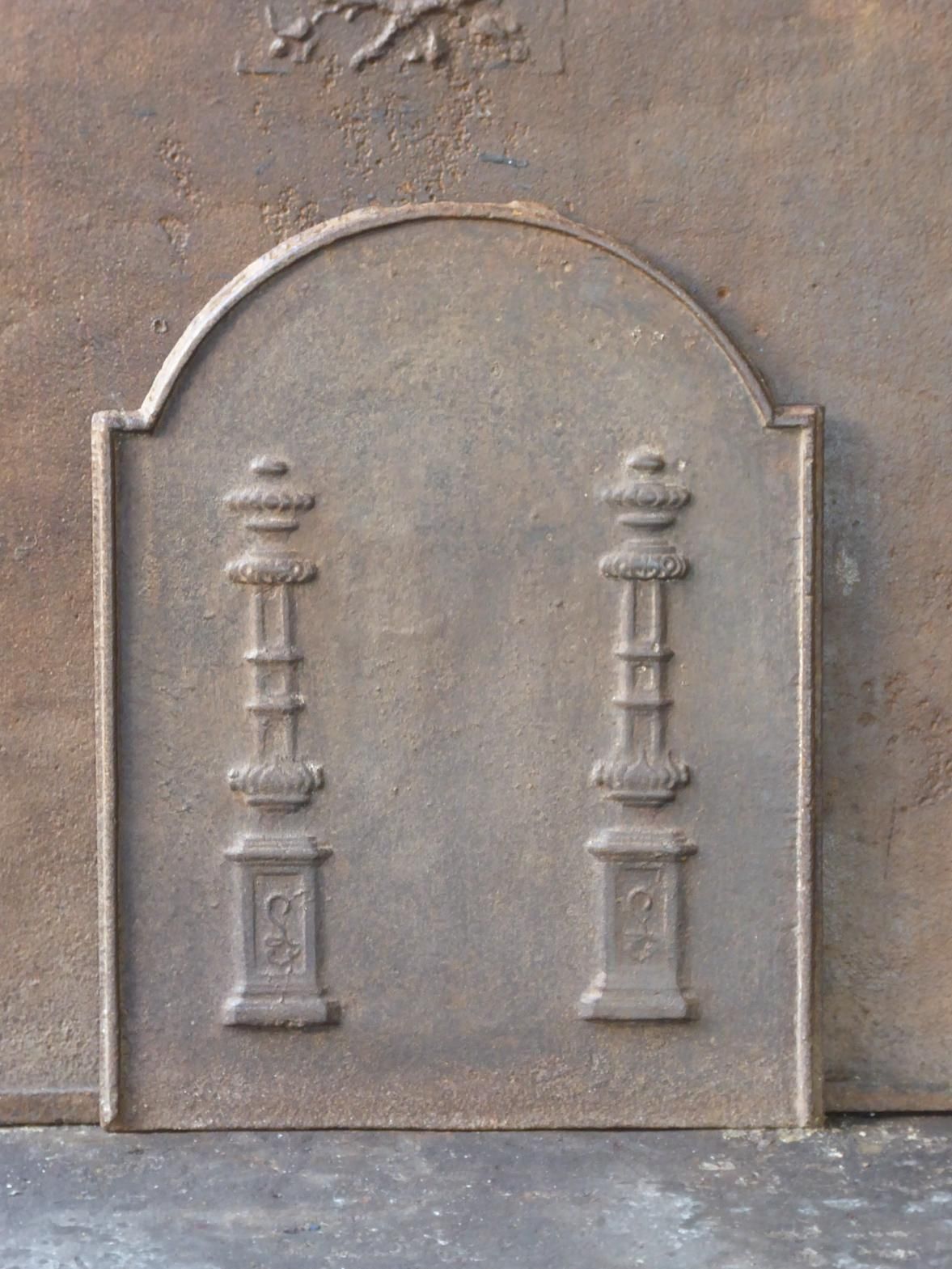 Antique French Neoclassical 'Pillars Of Freedom' Fireback / Backsplash photo Home Fixtures