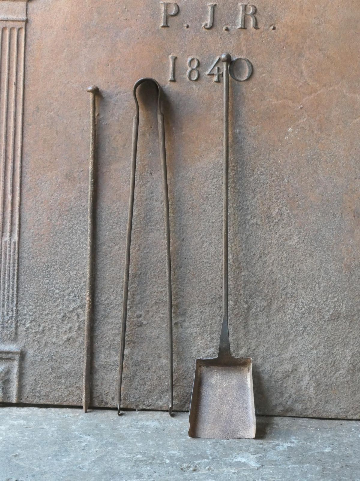 Rustic French Neoclassical Fireplace Tools, 18th 19th Century photo furniture