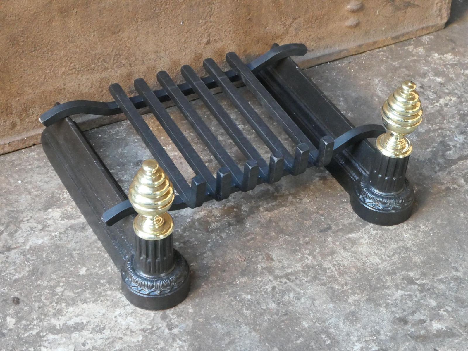 Antique French Napoleon III Fire Grate, Fireplace Grate, 19th Century photo vintage