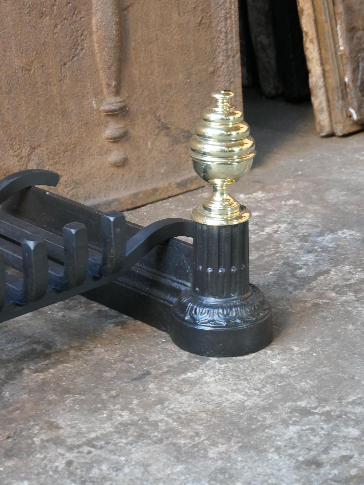 photo for sale Antique French Napoleon III Fire Grate, Fireplace Grate, 19th Century