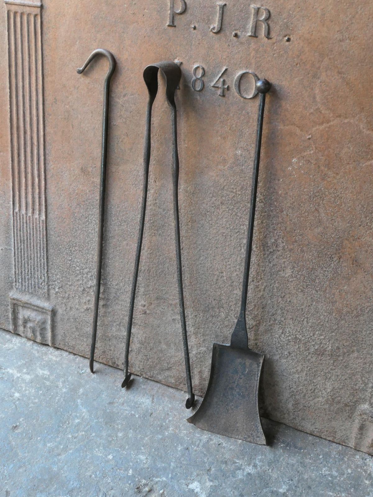 Rustic French Neoclassical Fireplace Tools, 18th 19th Century photo buy