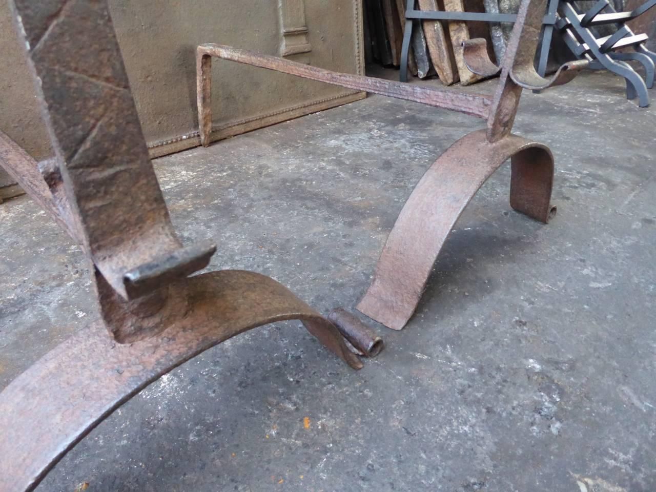 17th 18th Century French Gothic Firedogs, Andirons photo buy